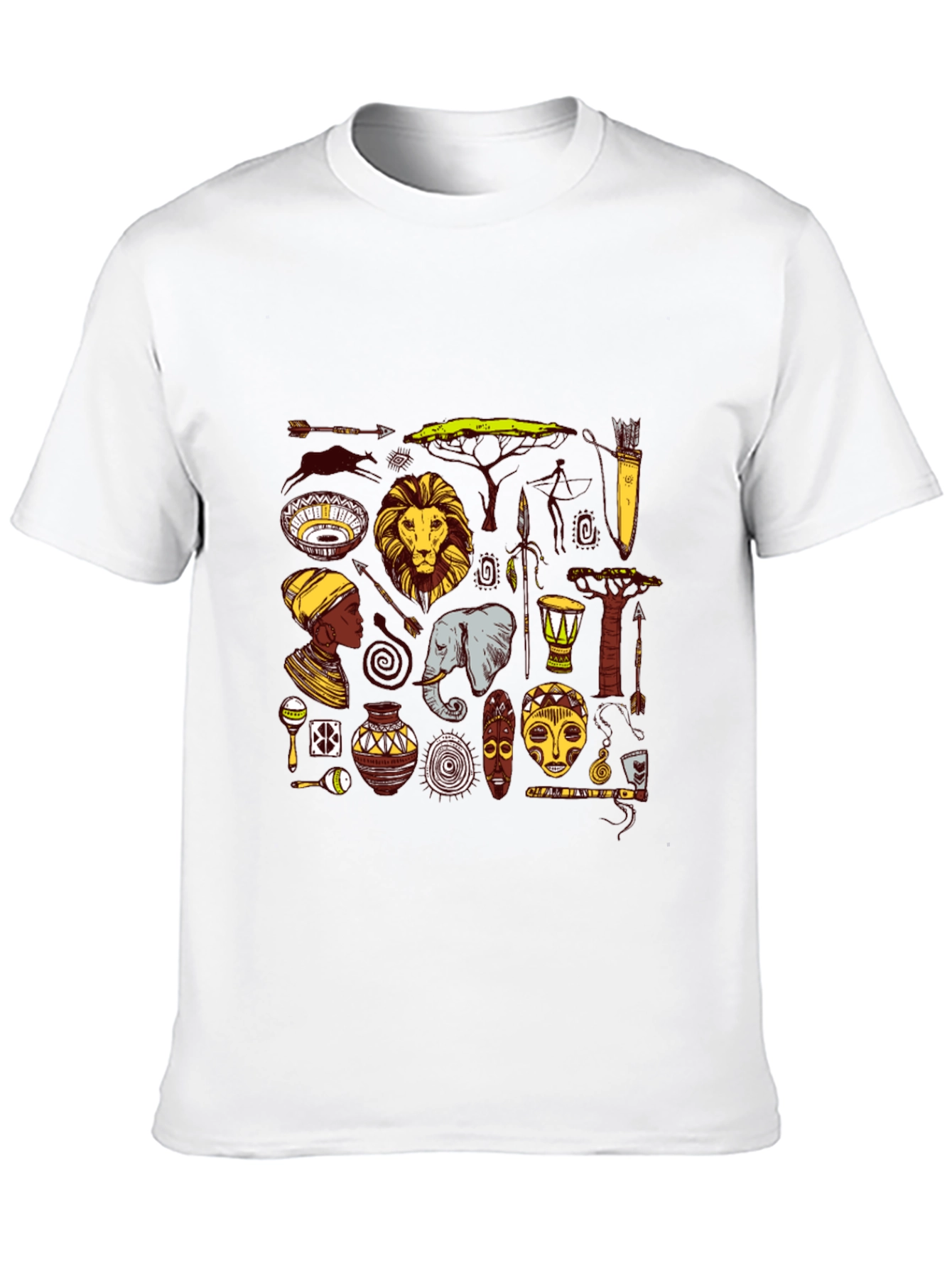 African Culture Graphic Tee - Black Cotton T-Shirt