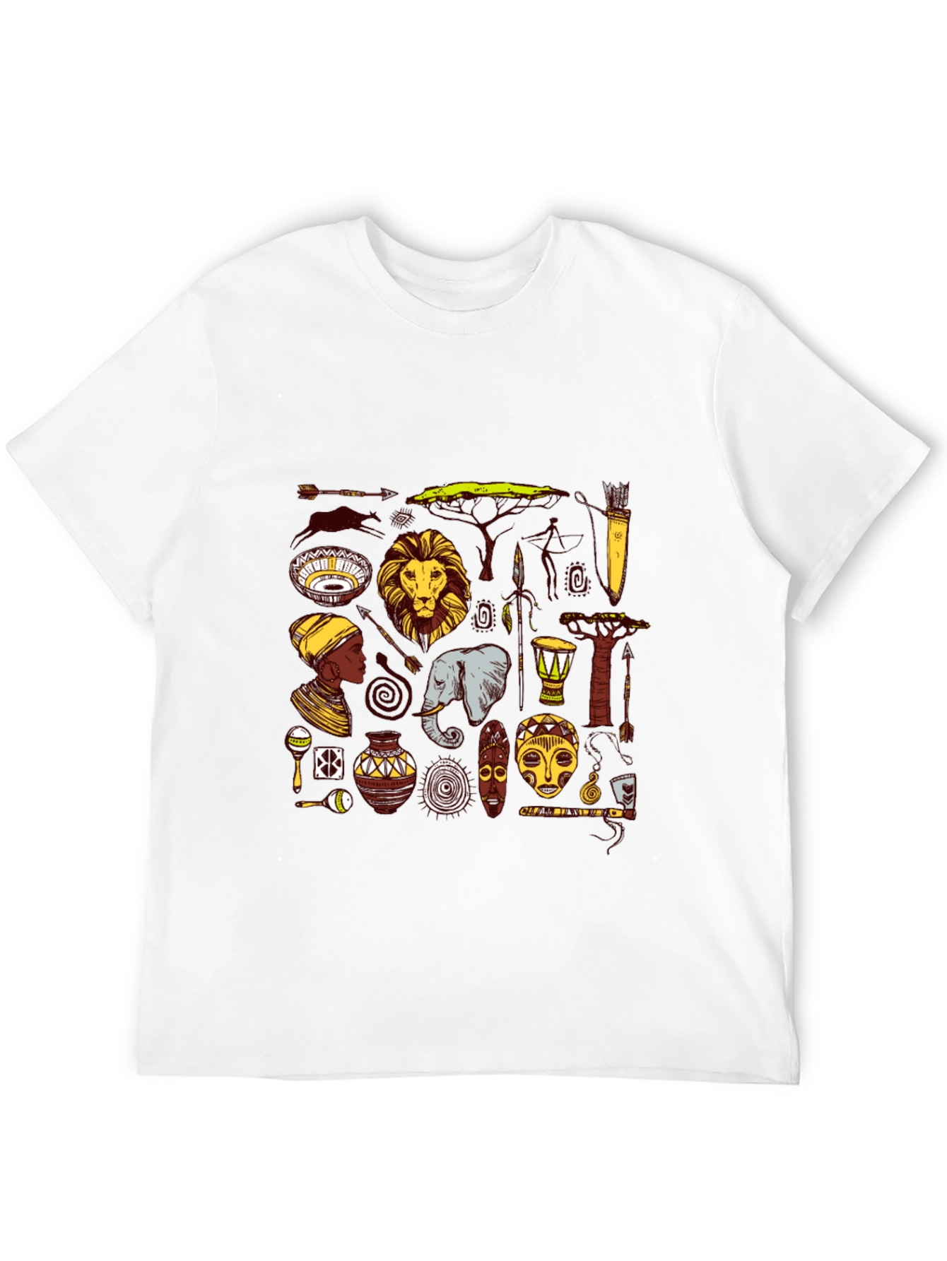 African Culture Graphic Tee - Black Cotton T-Shirt