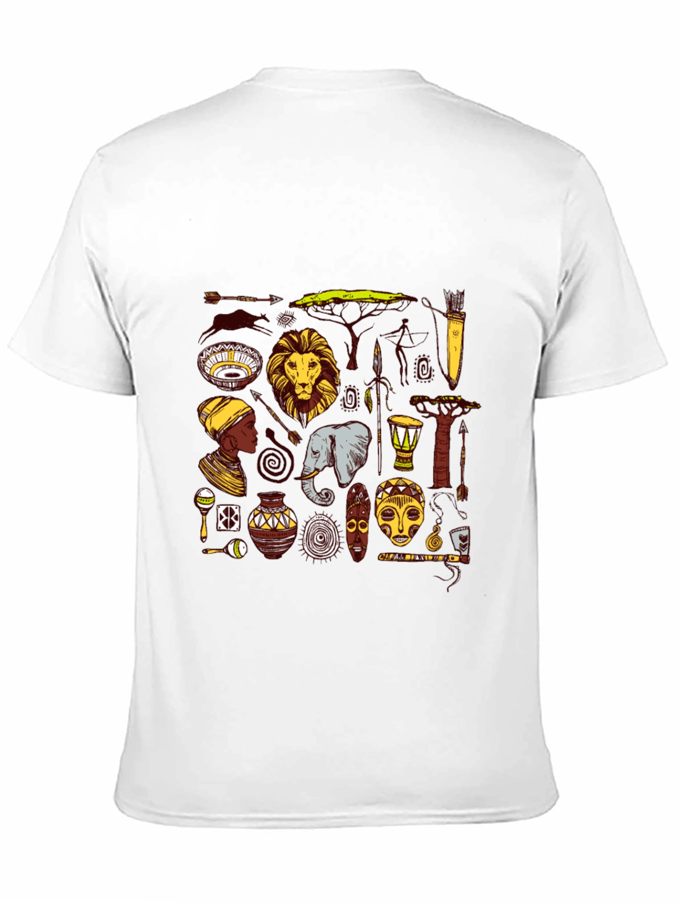 African Culture Graphic Tee - Black Cotton T-Shirt