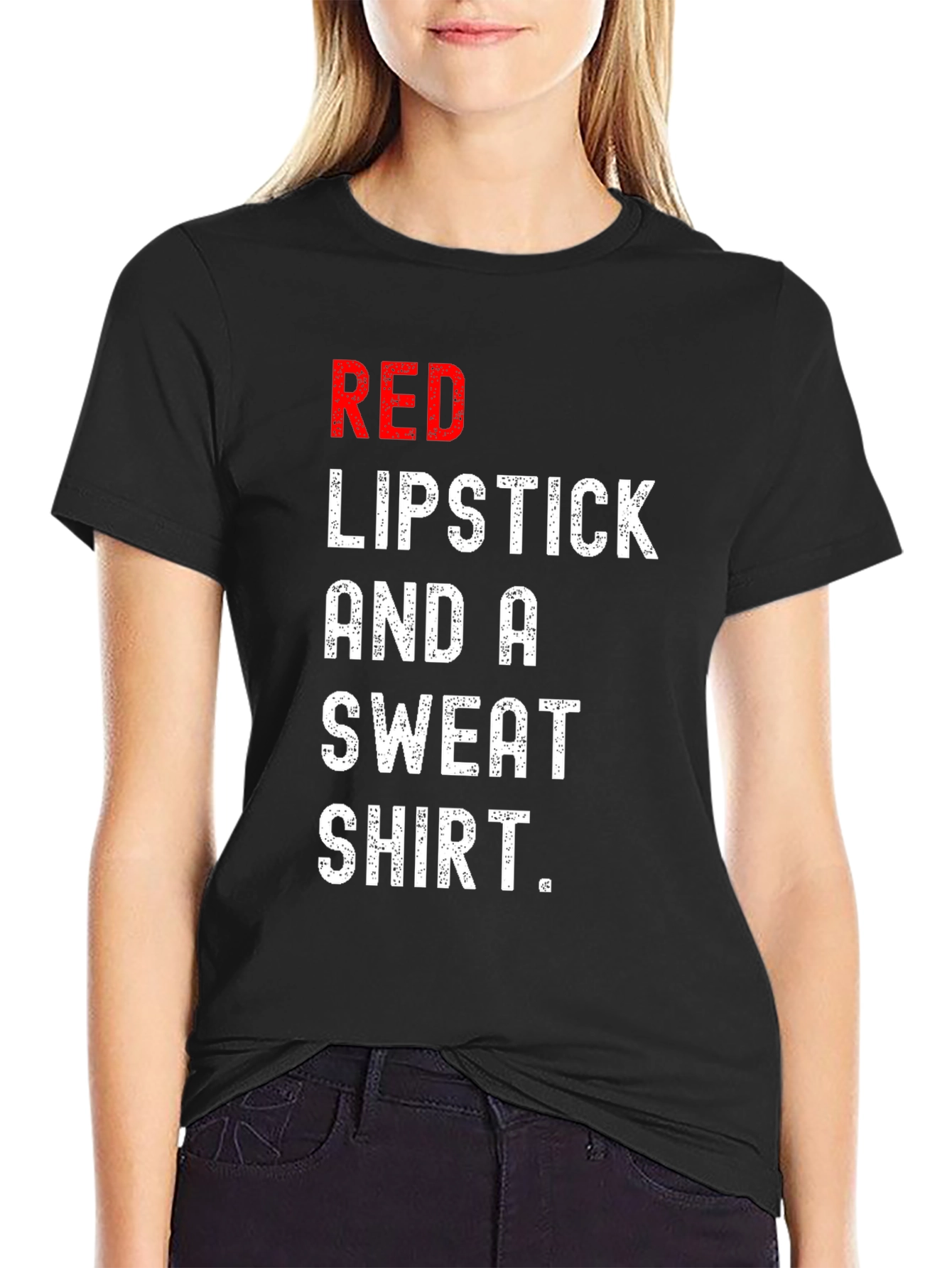 Red Lipstick Sweatshirt Tee
