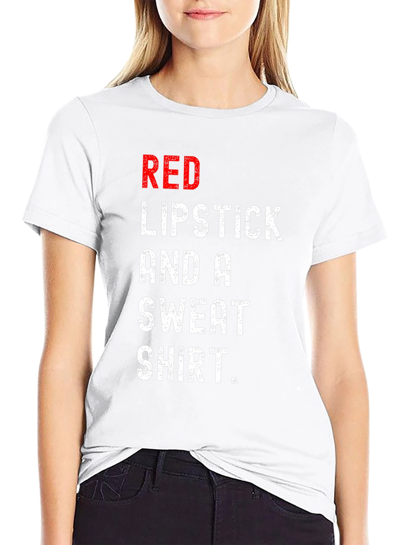 Red Lipstick Sweatshirt Tee