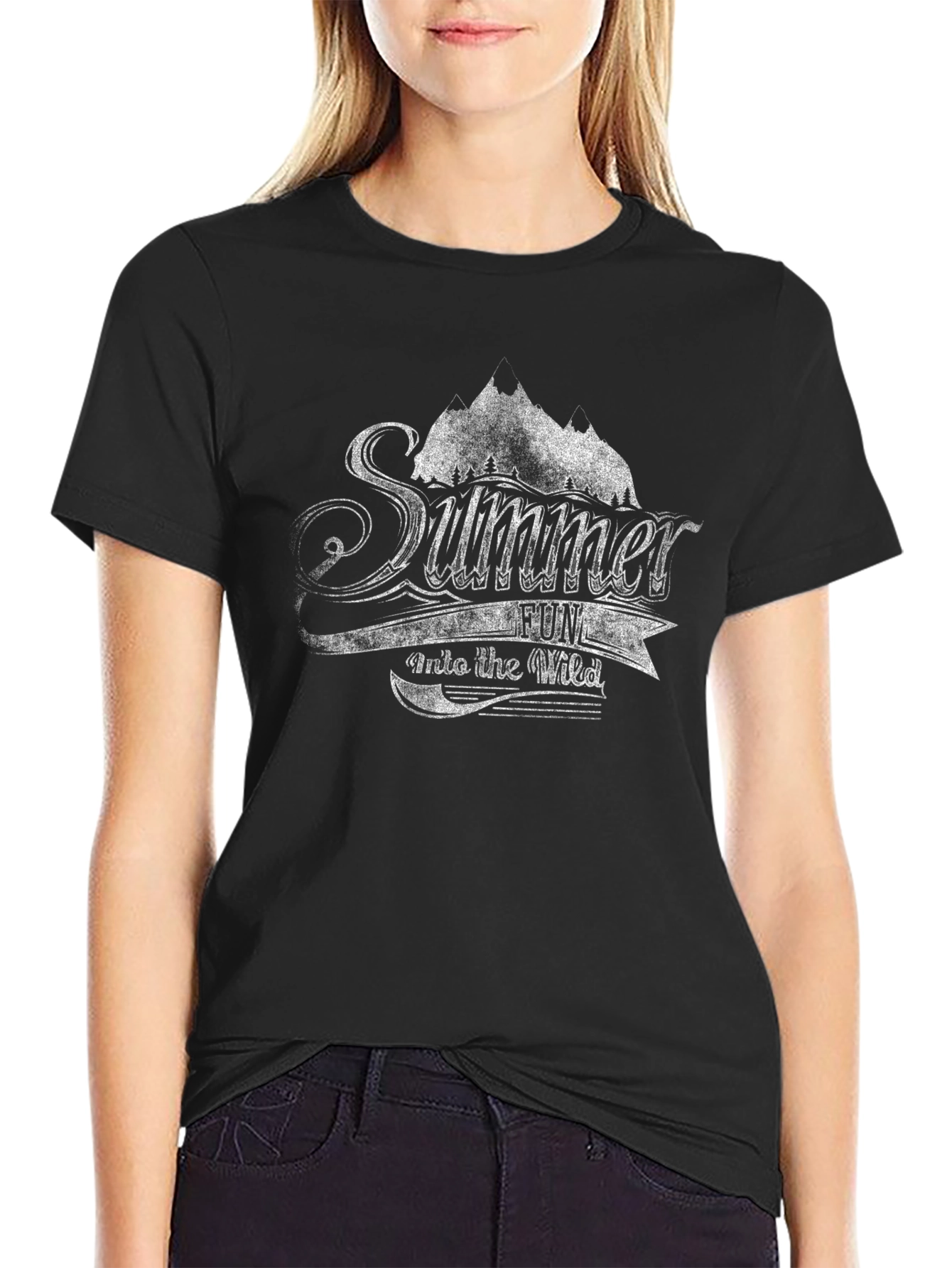Summer Fun Into the Wild Black Graphic Tee