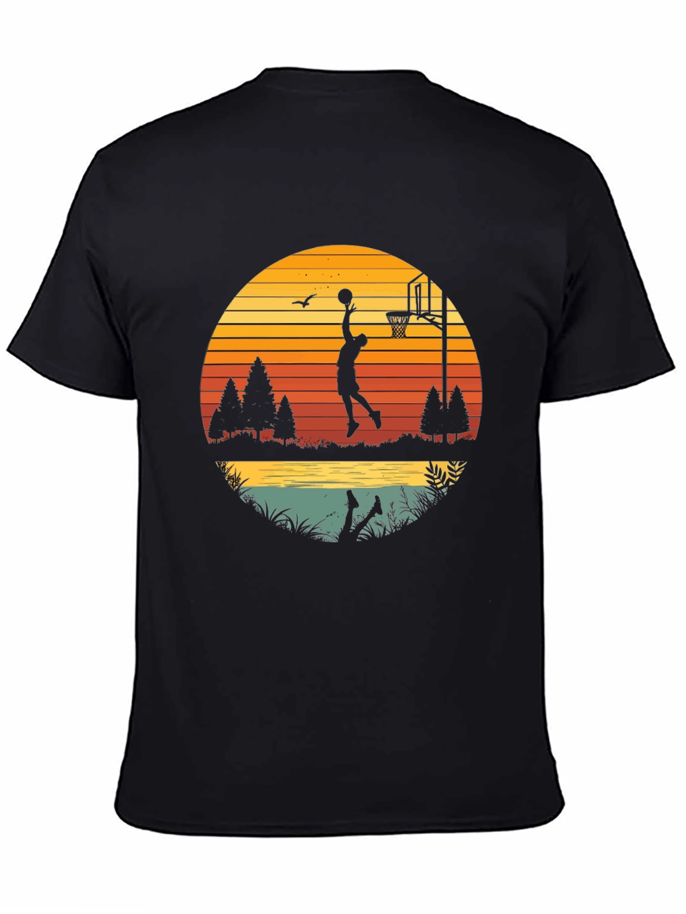 Basketball Sunset Graphic T-Shirt