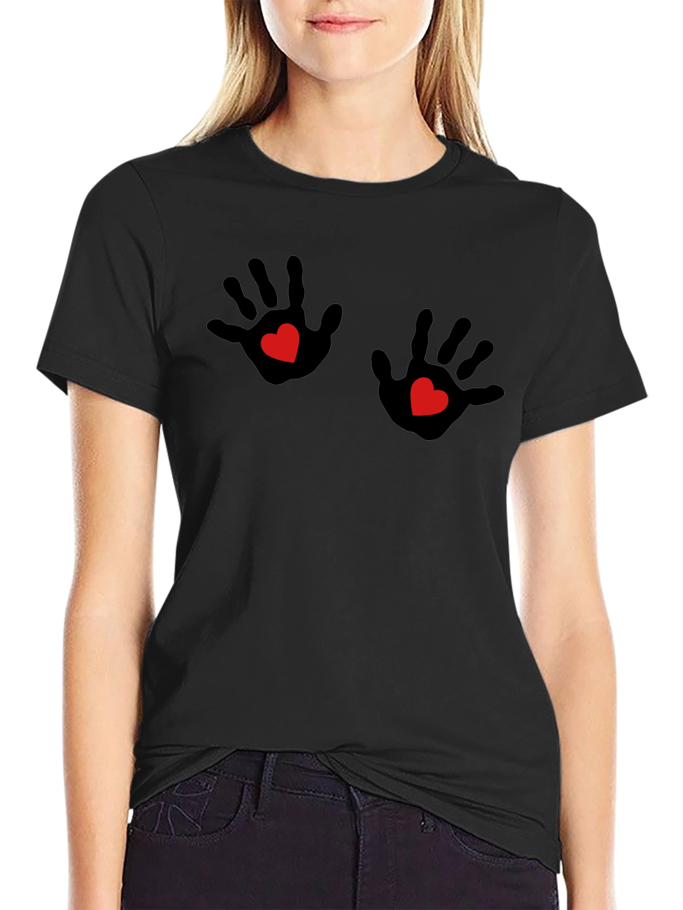 Hand Heart T-Shirt - Funny Novelty Graphic Tee