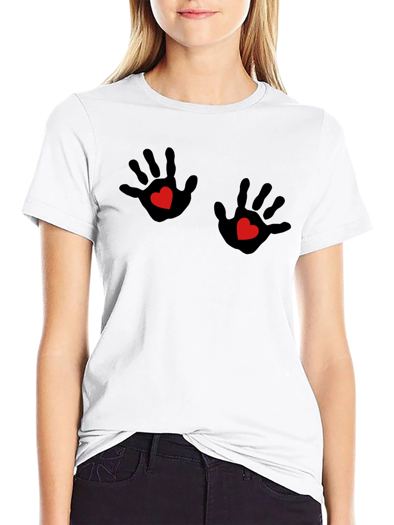 Hand Heart T-Shirt - Funny Novelty Graphic Tee