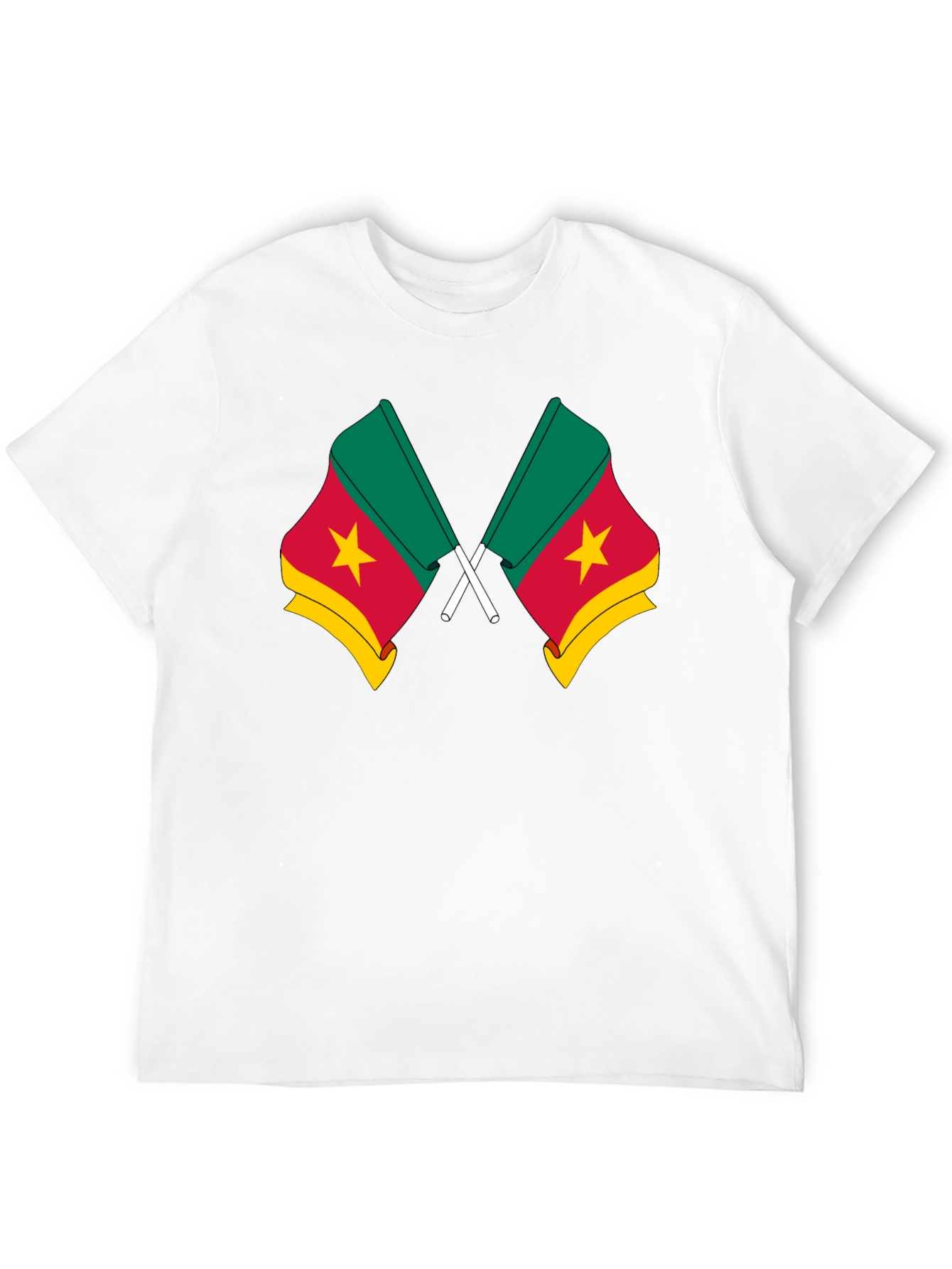 Cameroon Flag T-Shirt - Black Cotton Tee