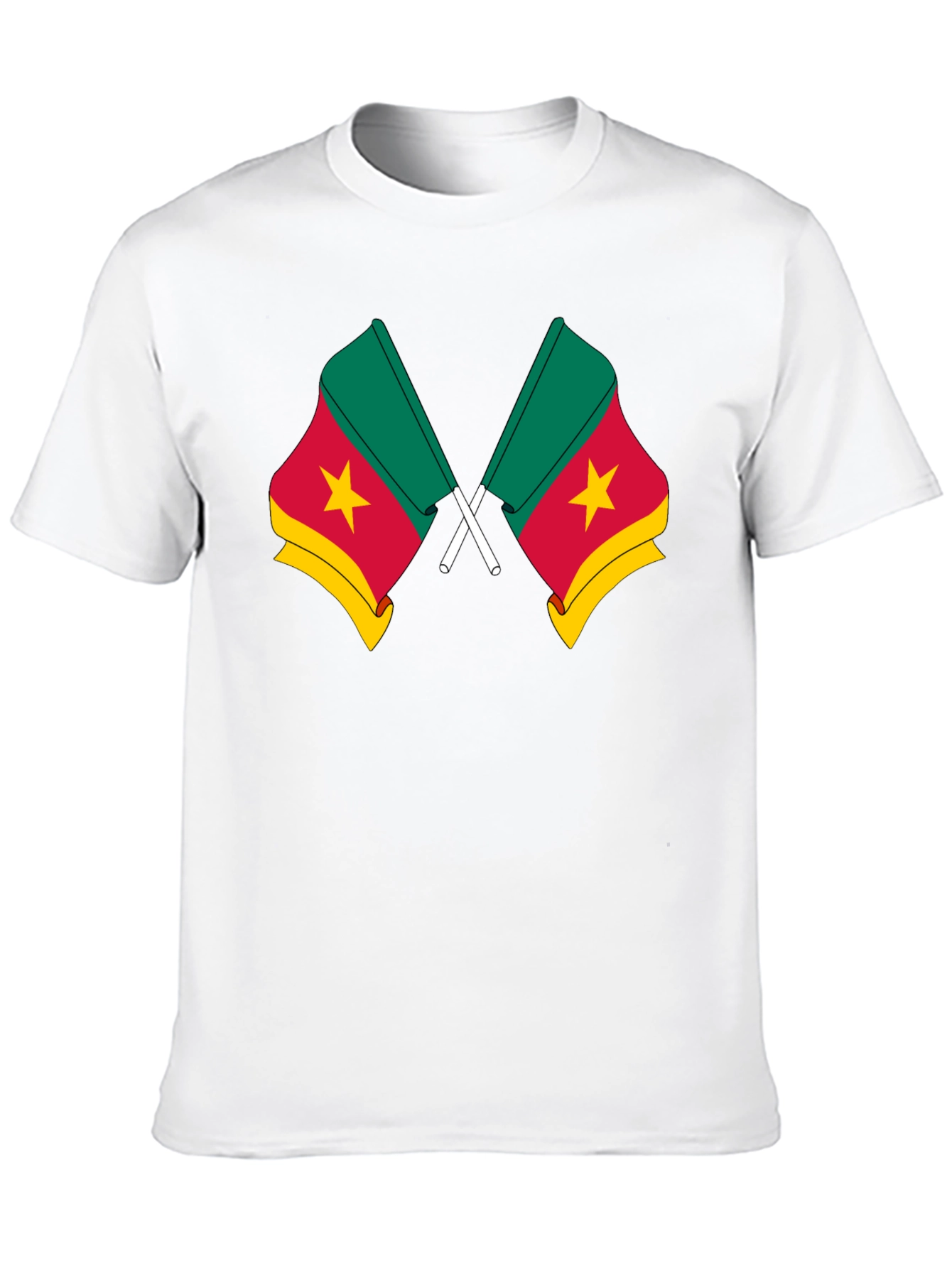 Cameroon Flag T-Shirt - Black Cotton Tee