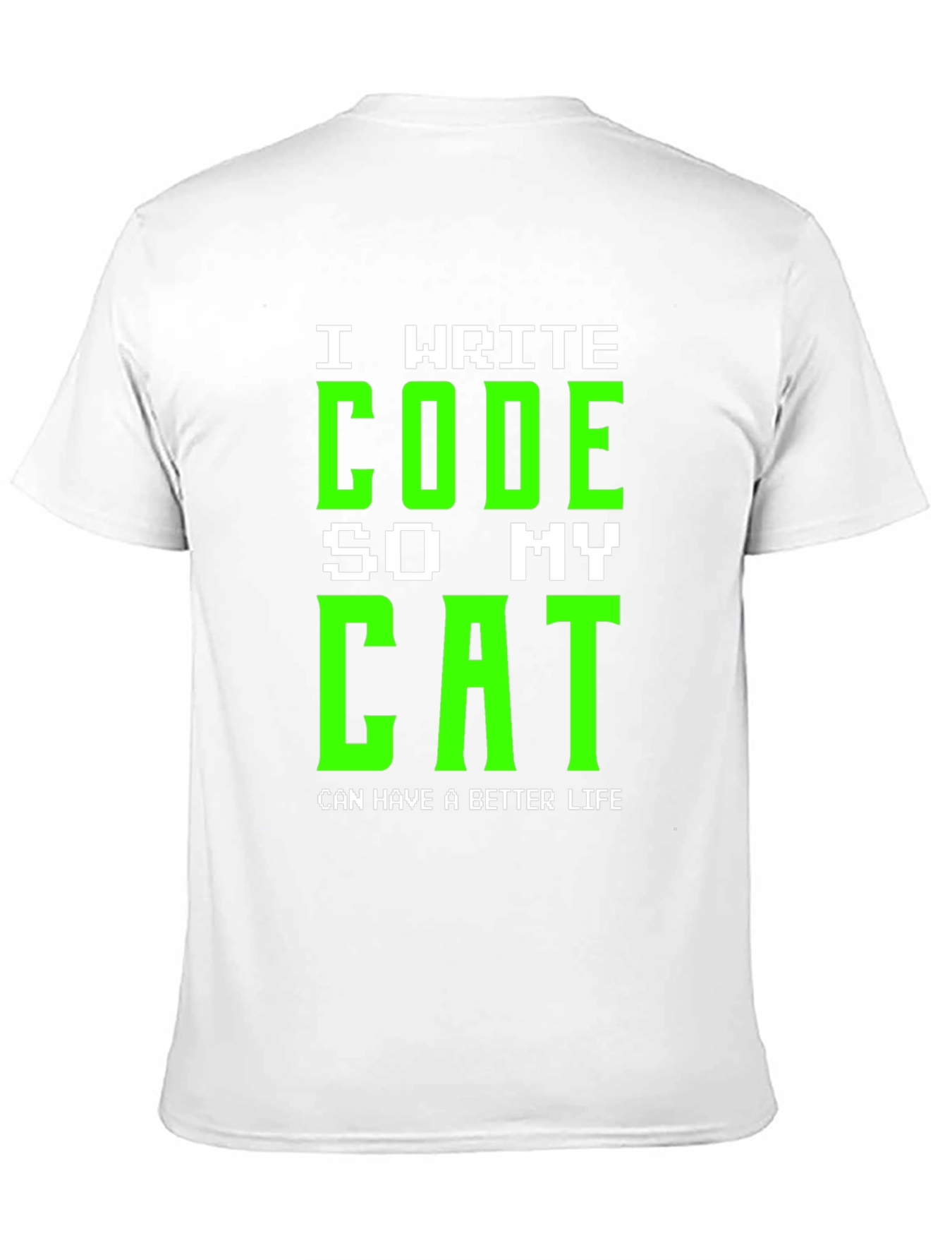 I Write Code So My Cat Black T-Shirt