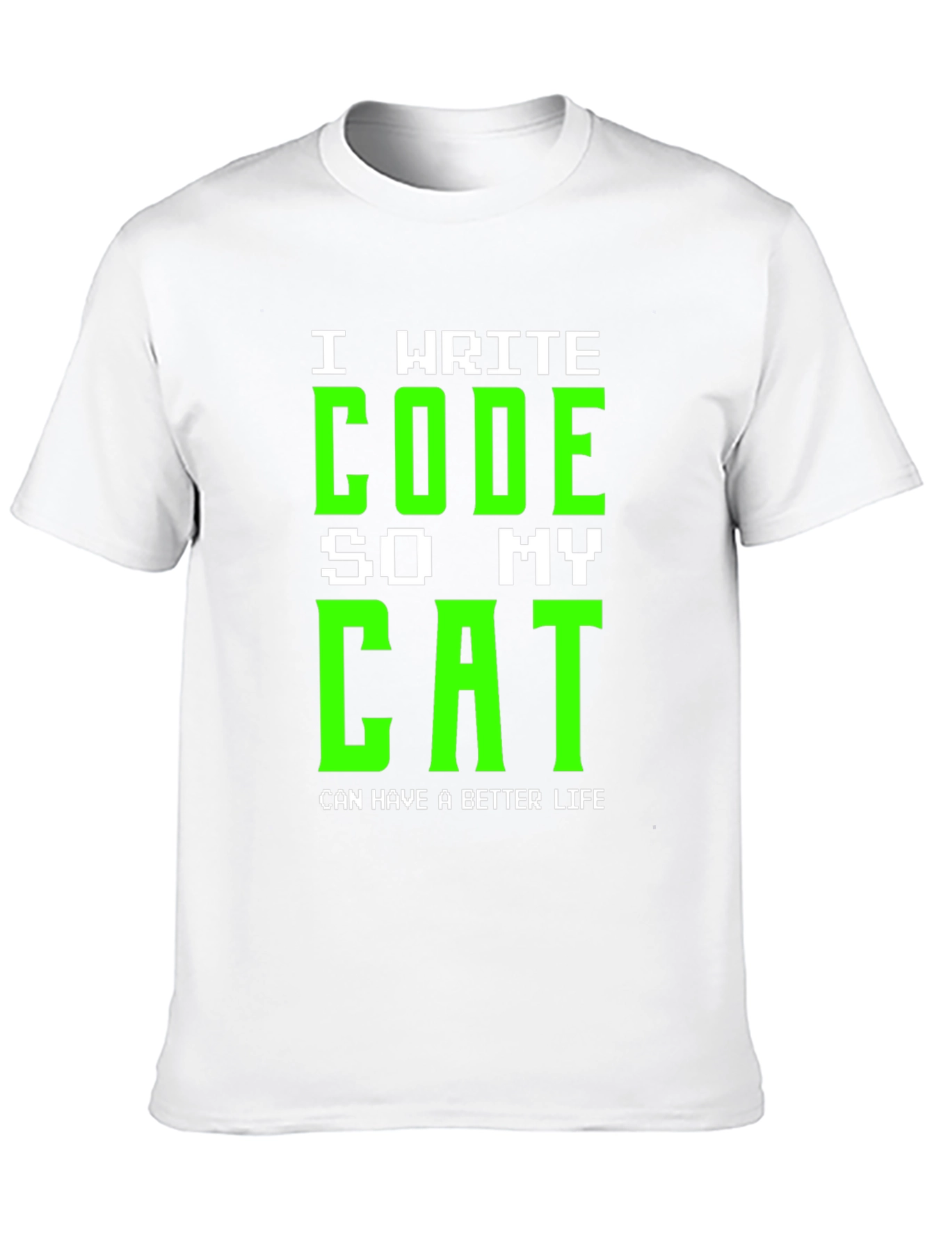 I Write Code So My Cat Black T-Shirt