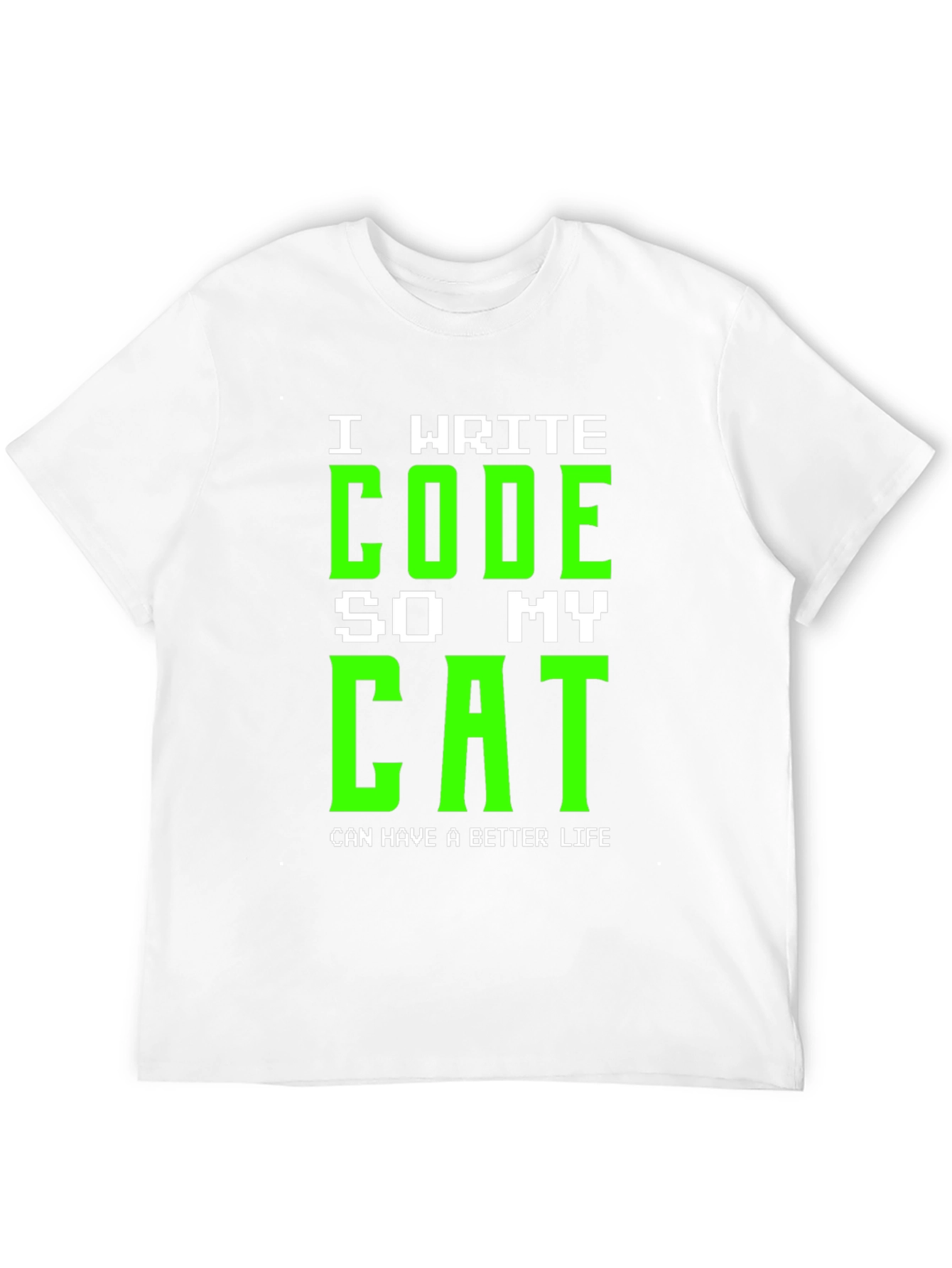 I Write Code So My Cat Black T-Shirt