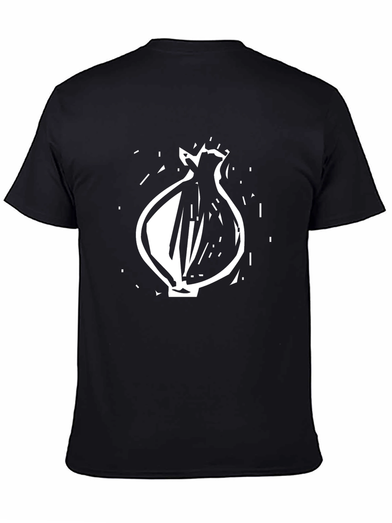 Black T-Shirt with Abstract Onion Graphic