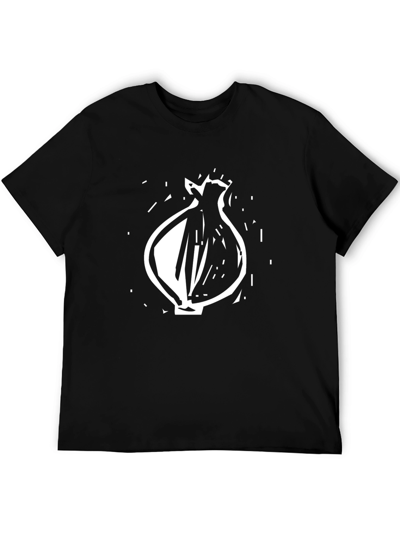 Black T-Shirt with Abstract Onion Graphic
