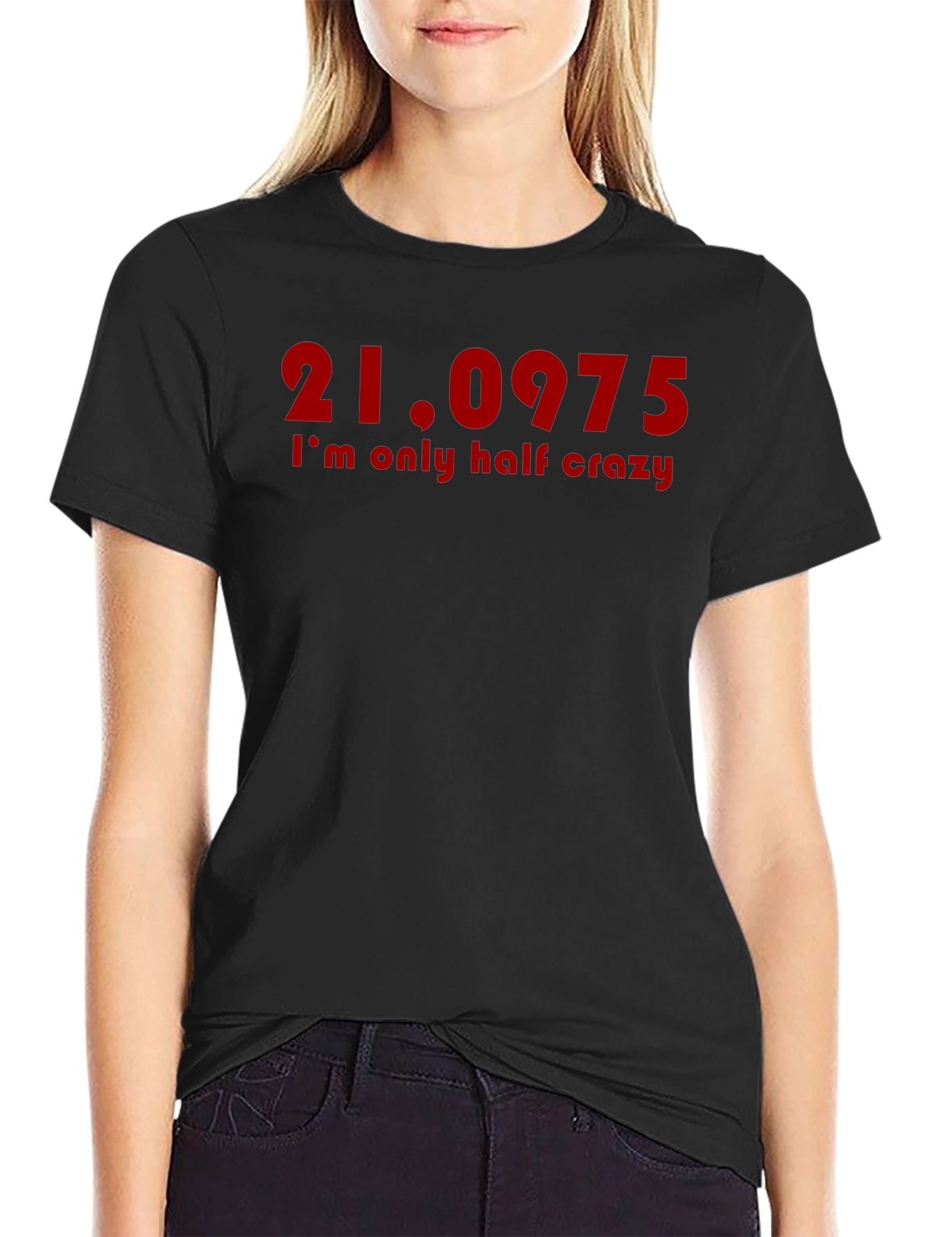 Half Crazy Graphic Tee - Red Text on Black
