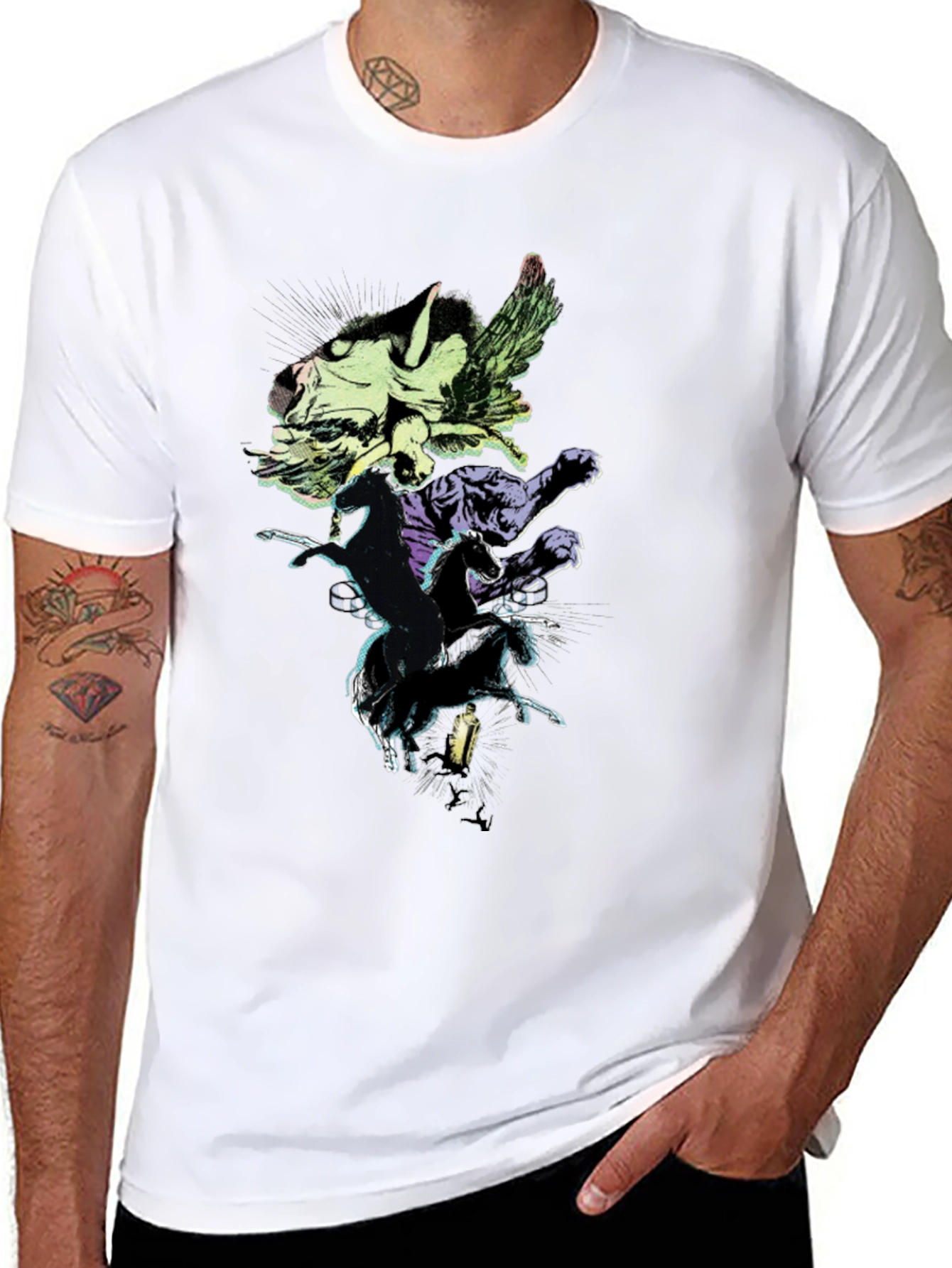 Mythical Creatures Graphic Tee - Black