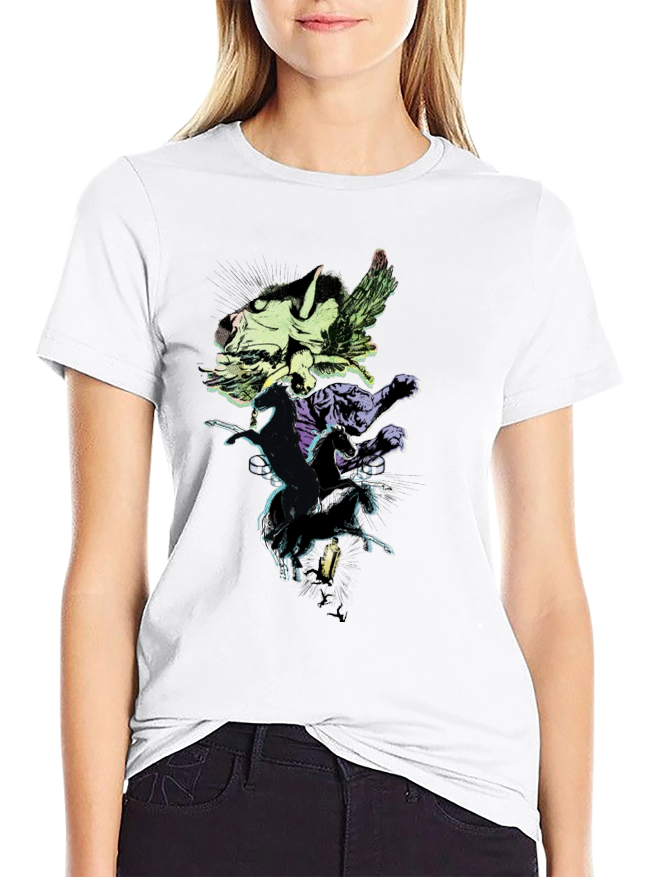 Mythical Creatures Graphic Tee - Black