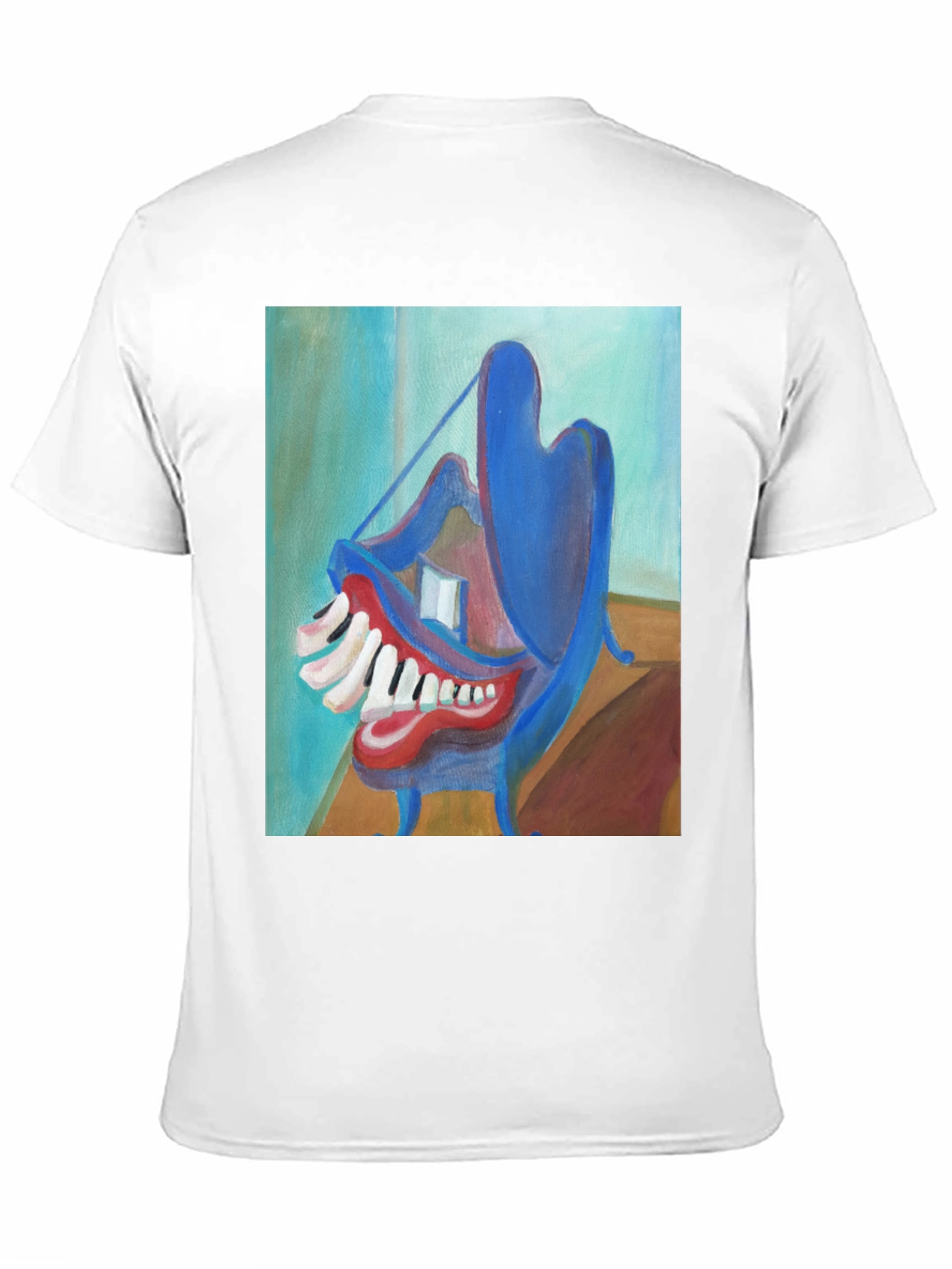 Abstract Teeth Painting on Black T-Shirt