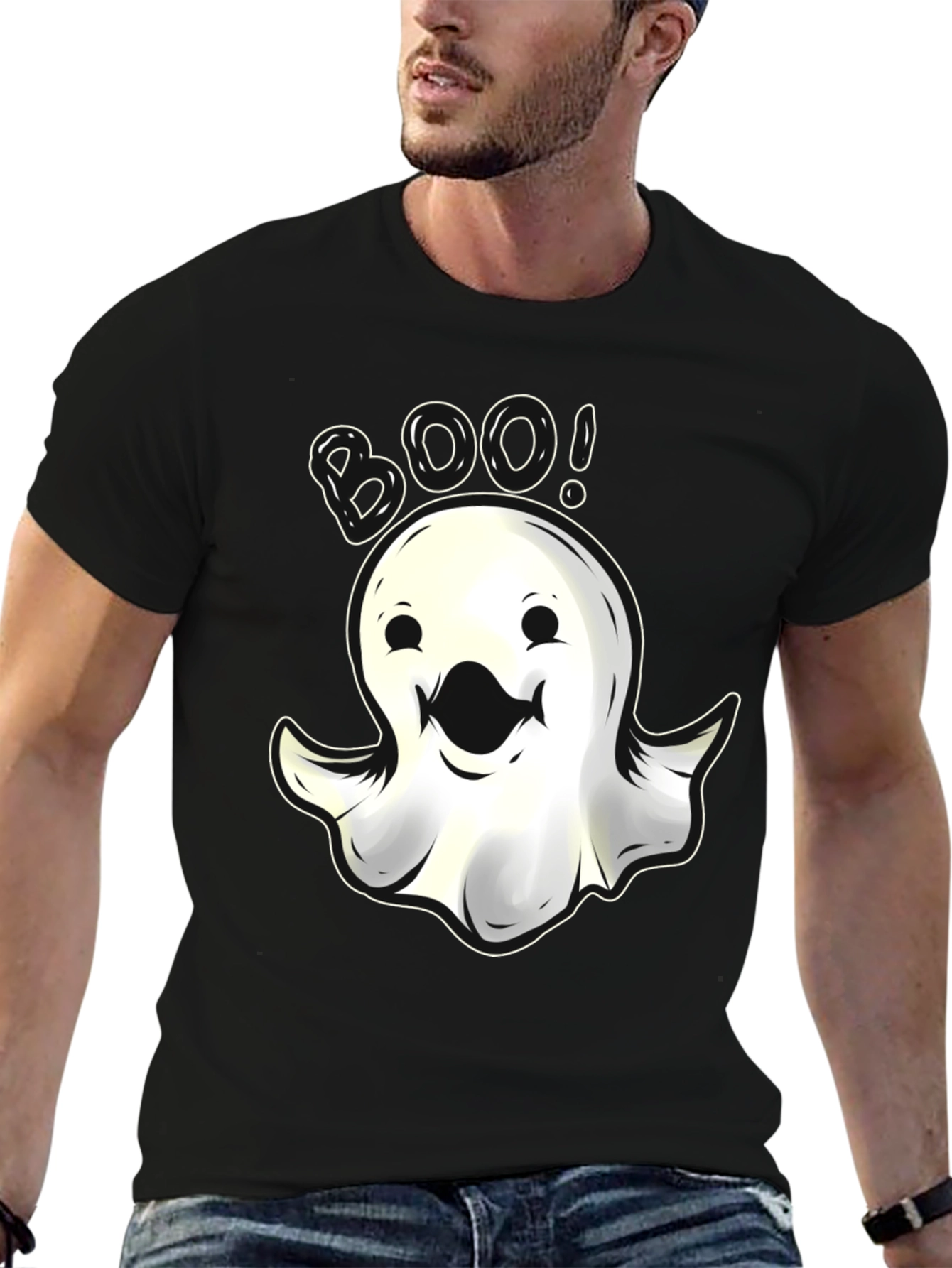 Boo Ghost Graphic T-Shirt - Spooky Halloween Fun