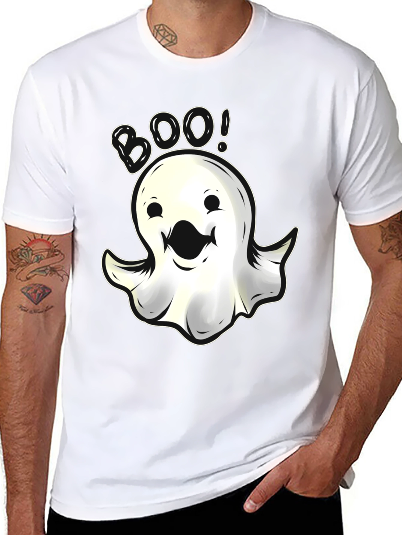 Boo Ghost Graphic T-Shirt - Spooky Halloween Fun