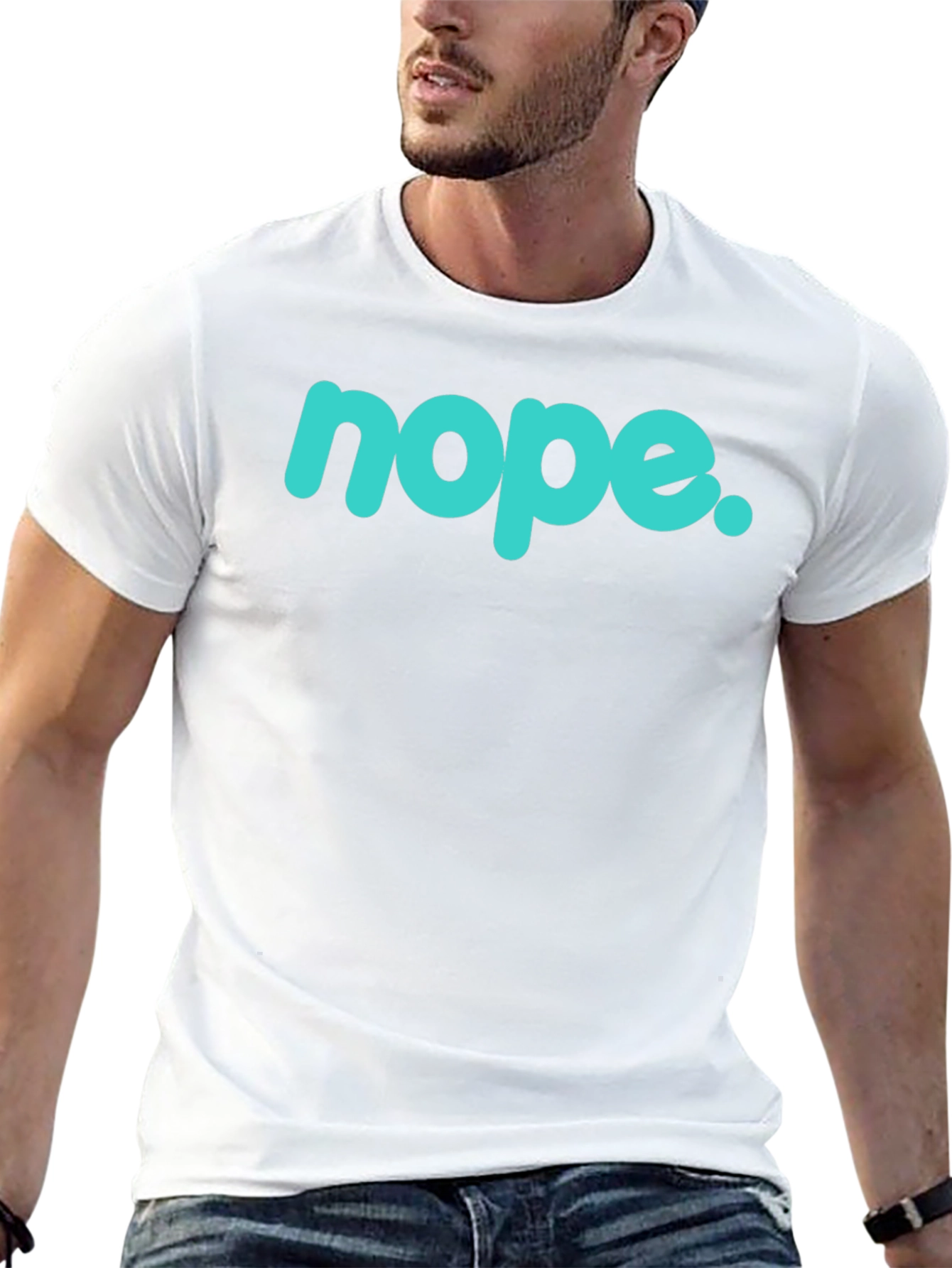 Nope Graphic T-Shirt - Mens Black Crew Neck Tee