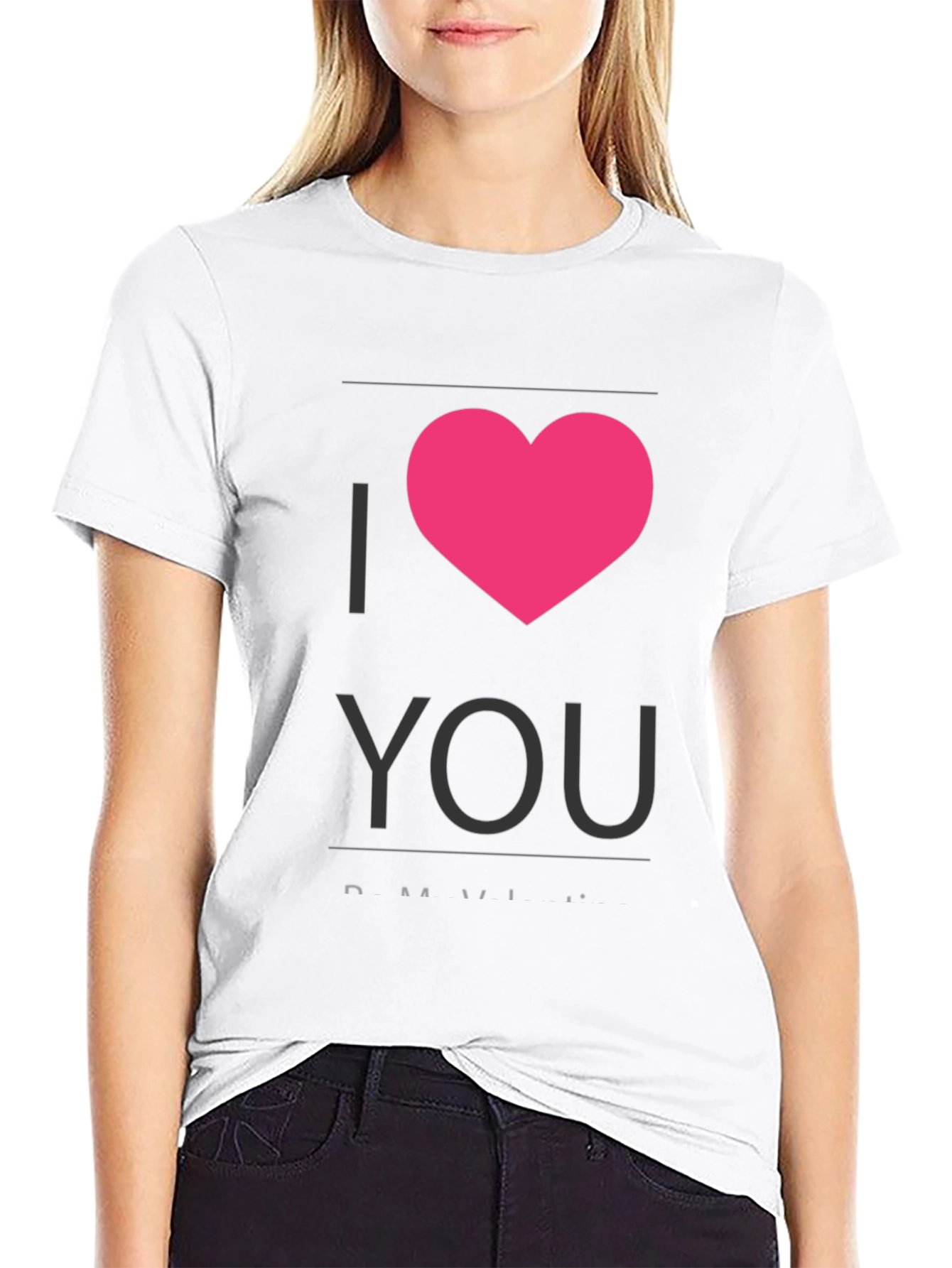 I Heart You - Black Crew Neck T-Shirt