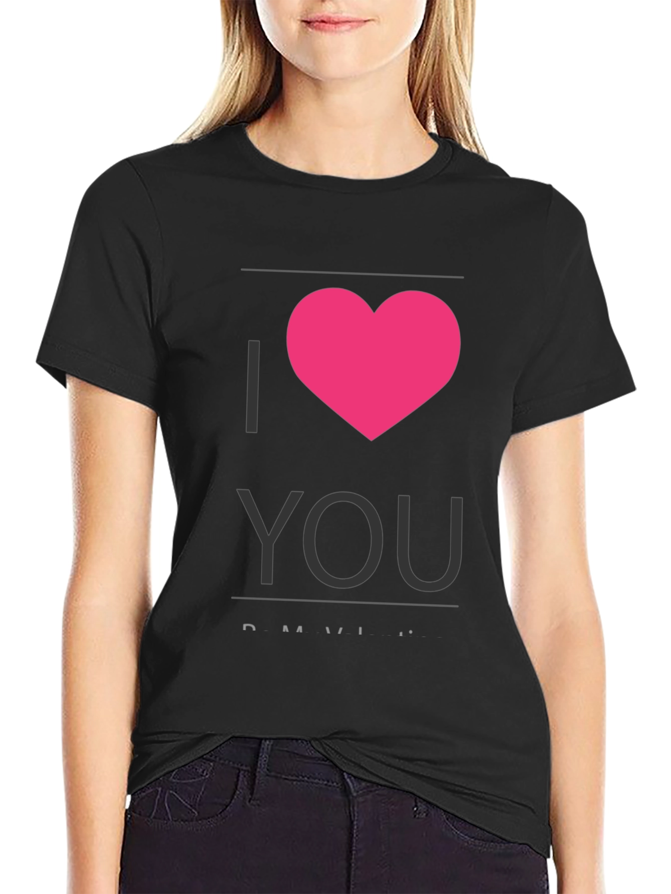 I Heart You - Black Crew Neck T-Shirt