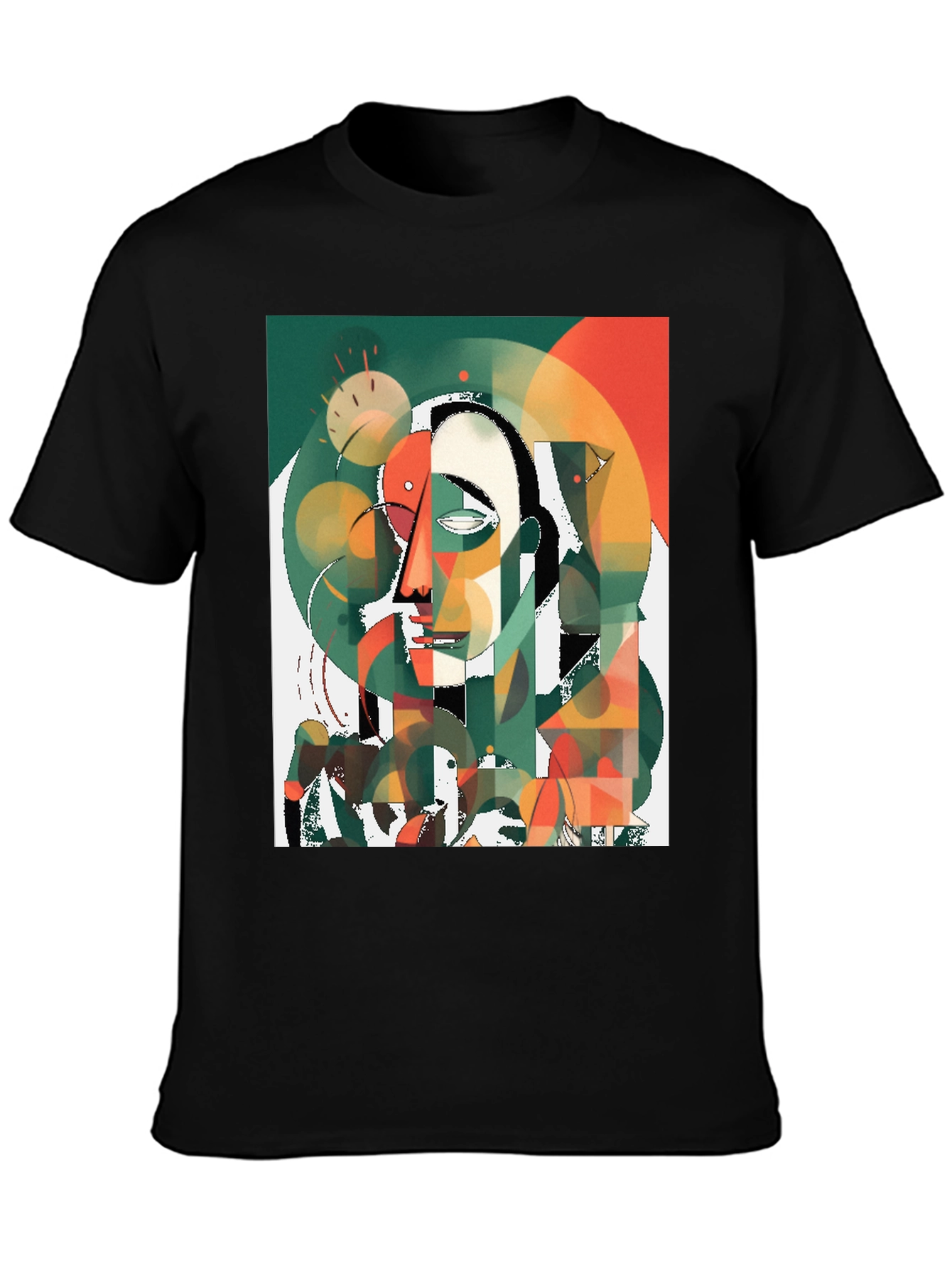 Abstract Art T-Shirt - Modern Geometric Face Design