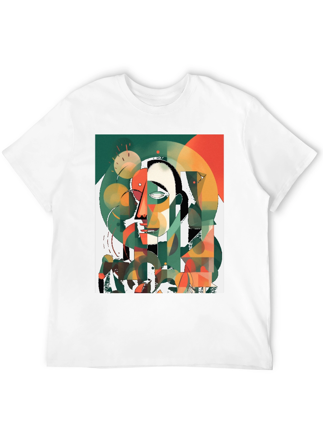 Abstract Art T-Shirt - Modern Geometric Face Design