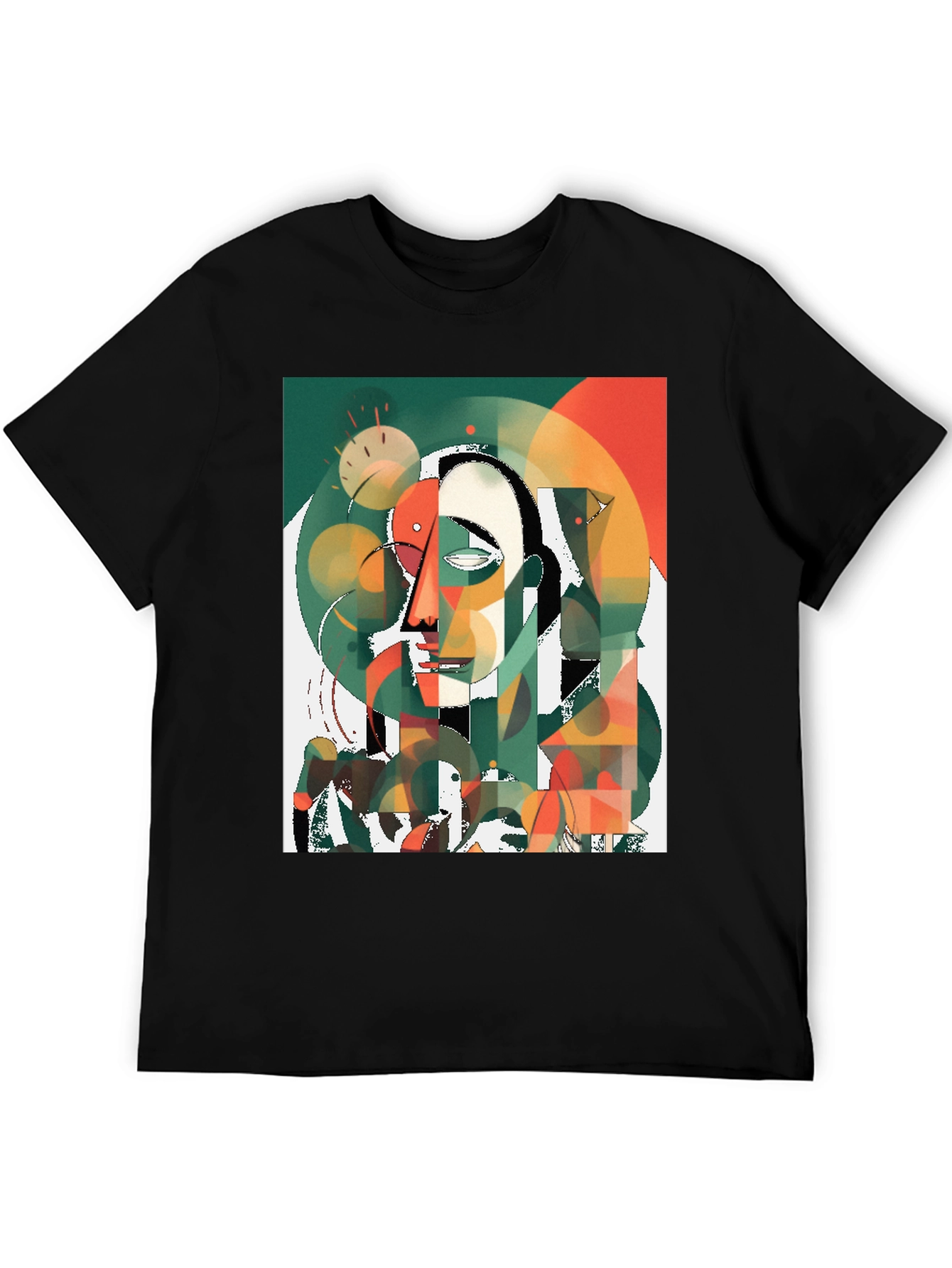 Abstract Art T-Shirt - Modern Geometric Face Design
