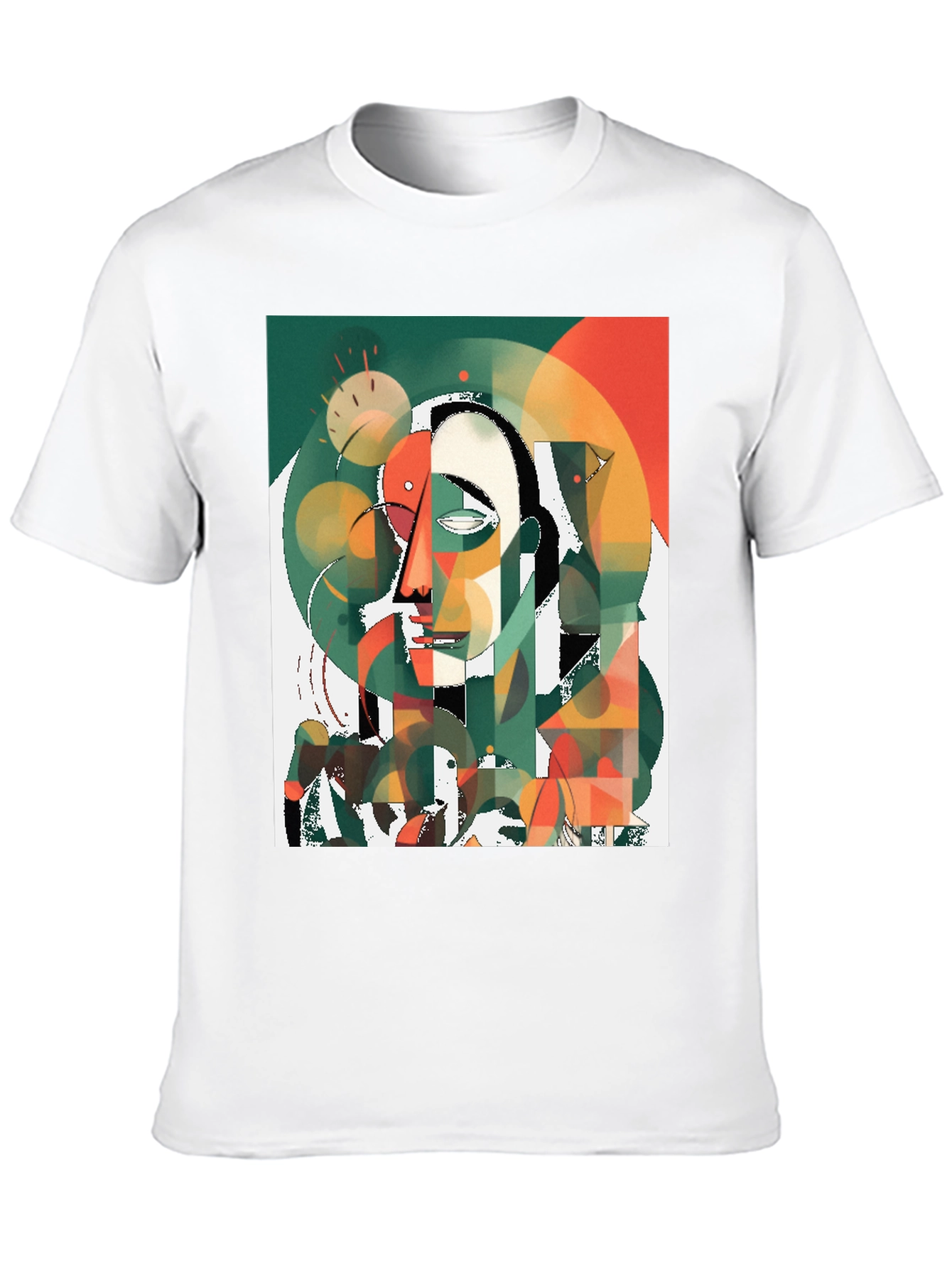 Abstract Art T-Shirt - Modern Geometric Face Design