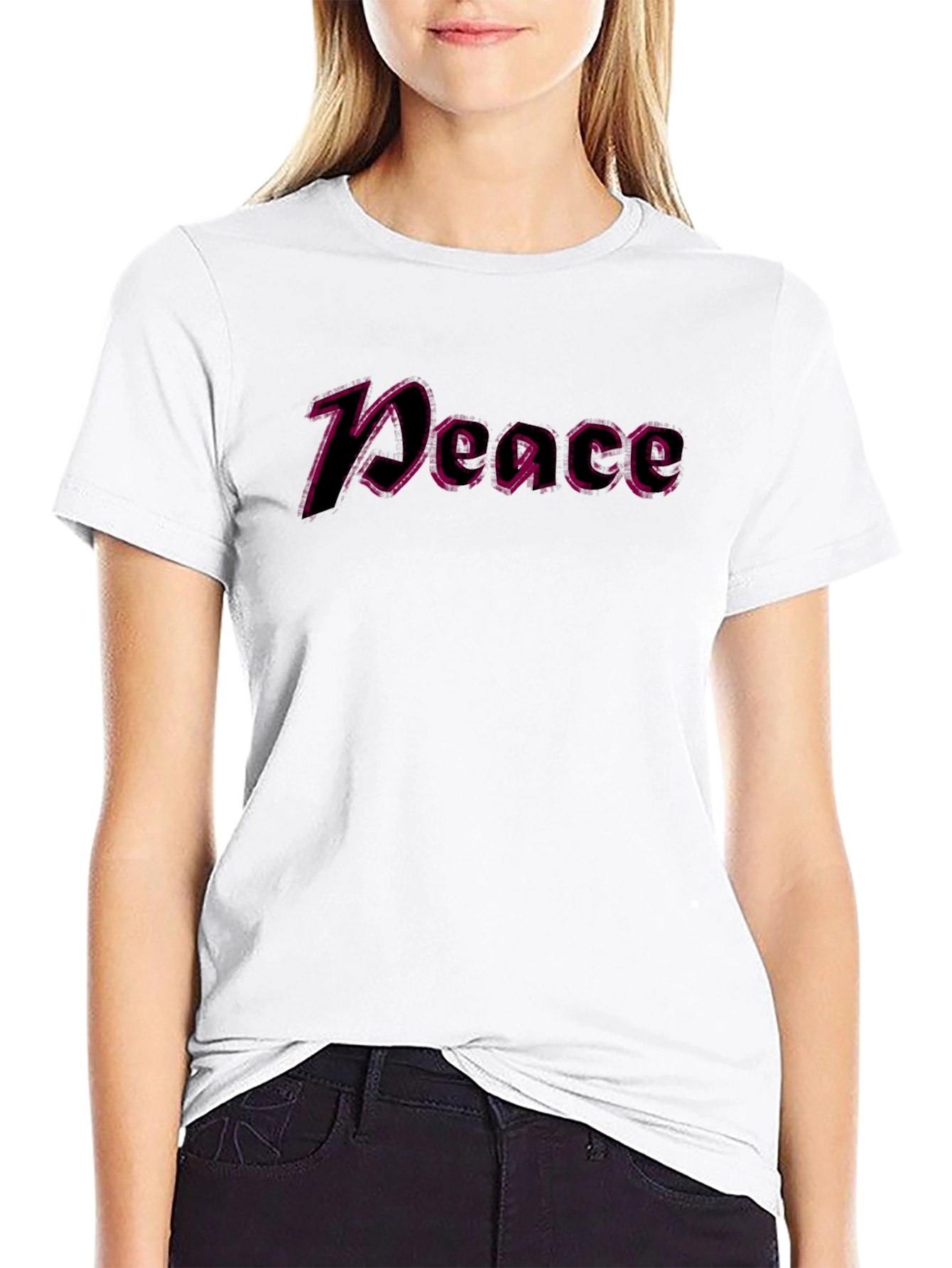 Peace Graphic T-Shirt - Black Casual Tee