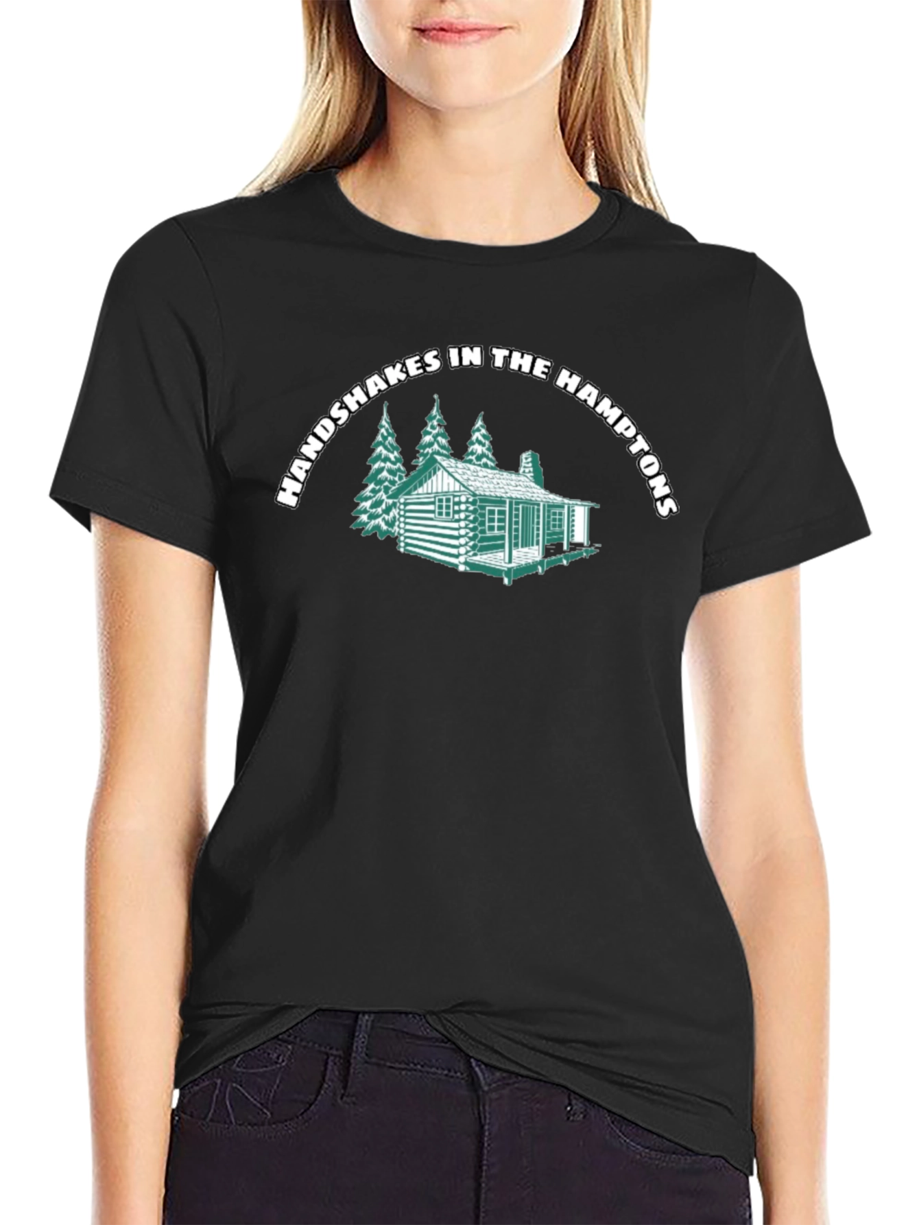 Handshakes in the Hamptons Black T-Shirt