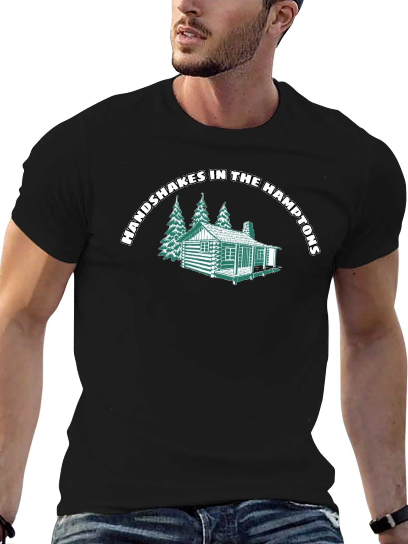 Handshakes in the Hamptons Black T-Shirt