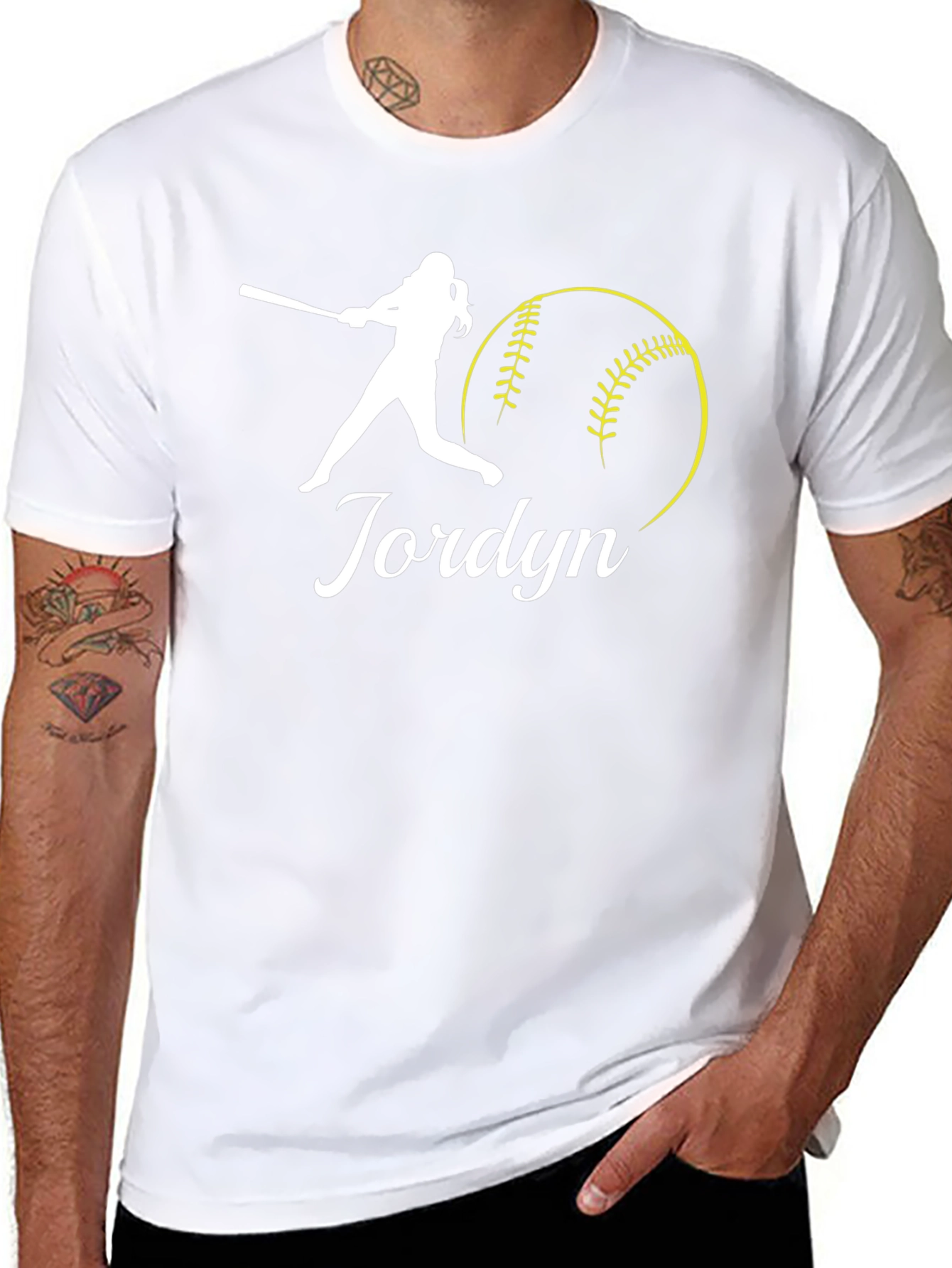 Jordyn Softball Player Personalized Black T-Shirt