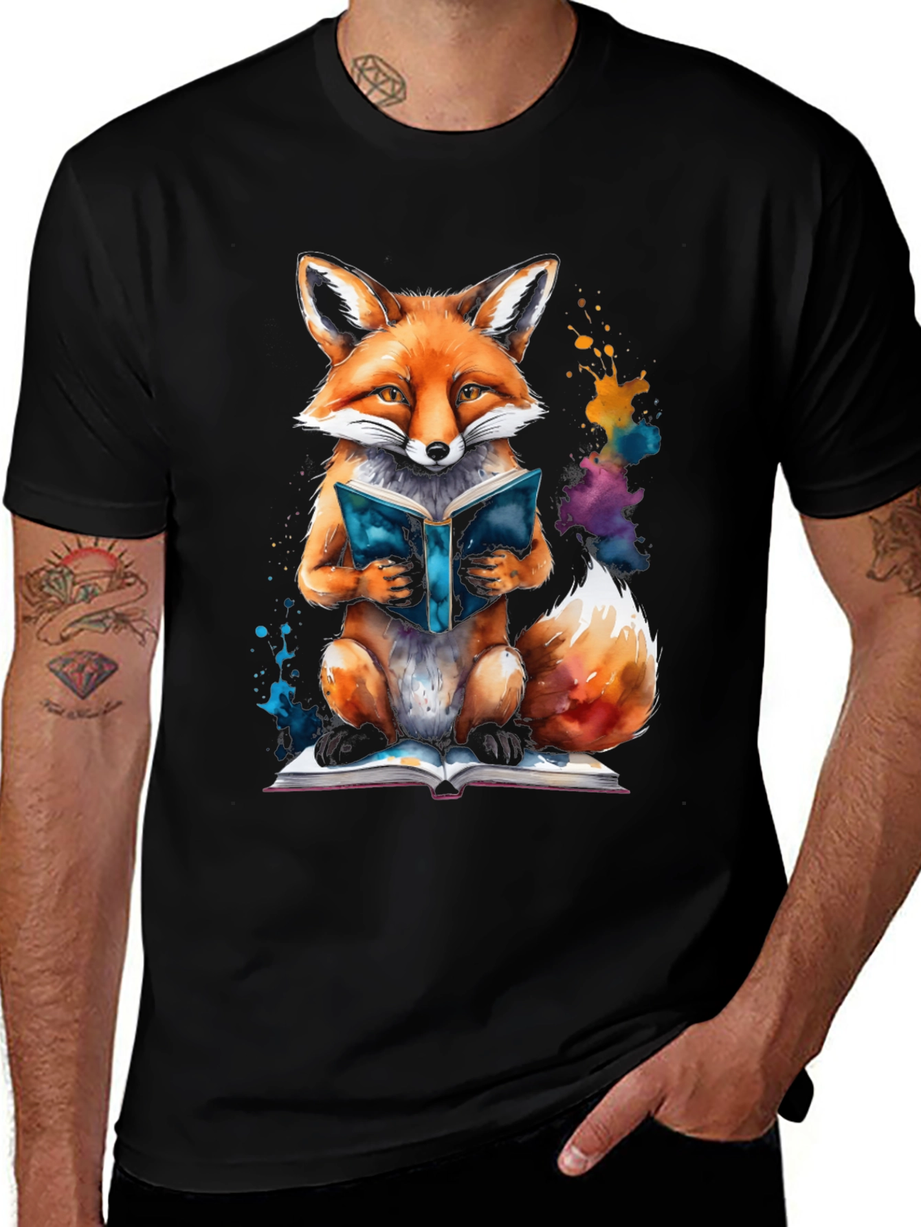 Fox Reading Book T-Shirt