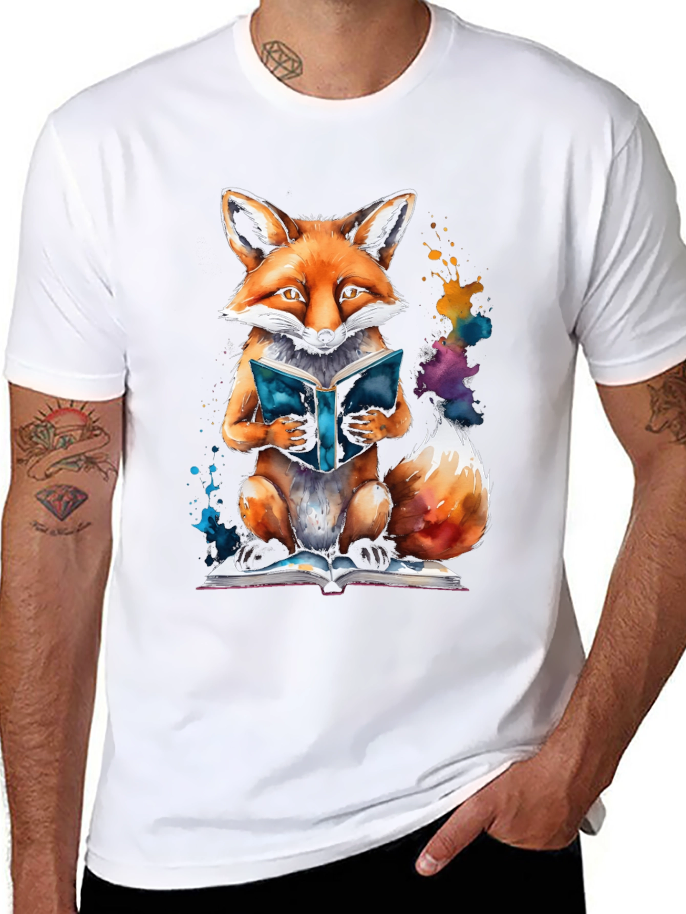 Fox Reading Book T-Shirt