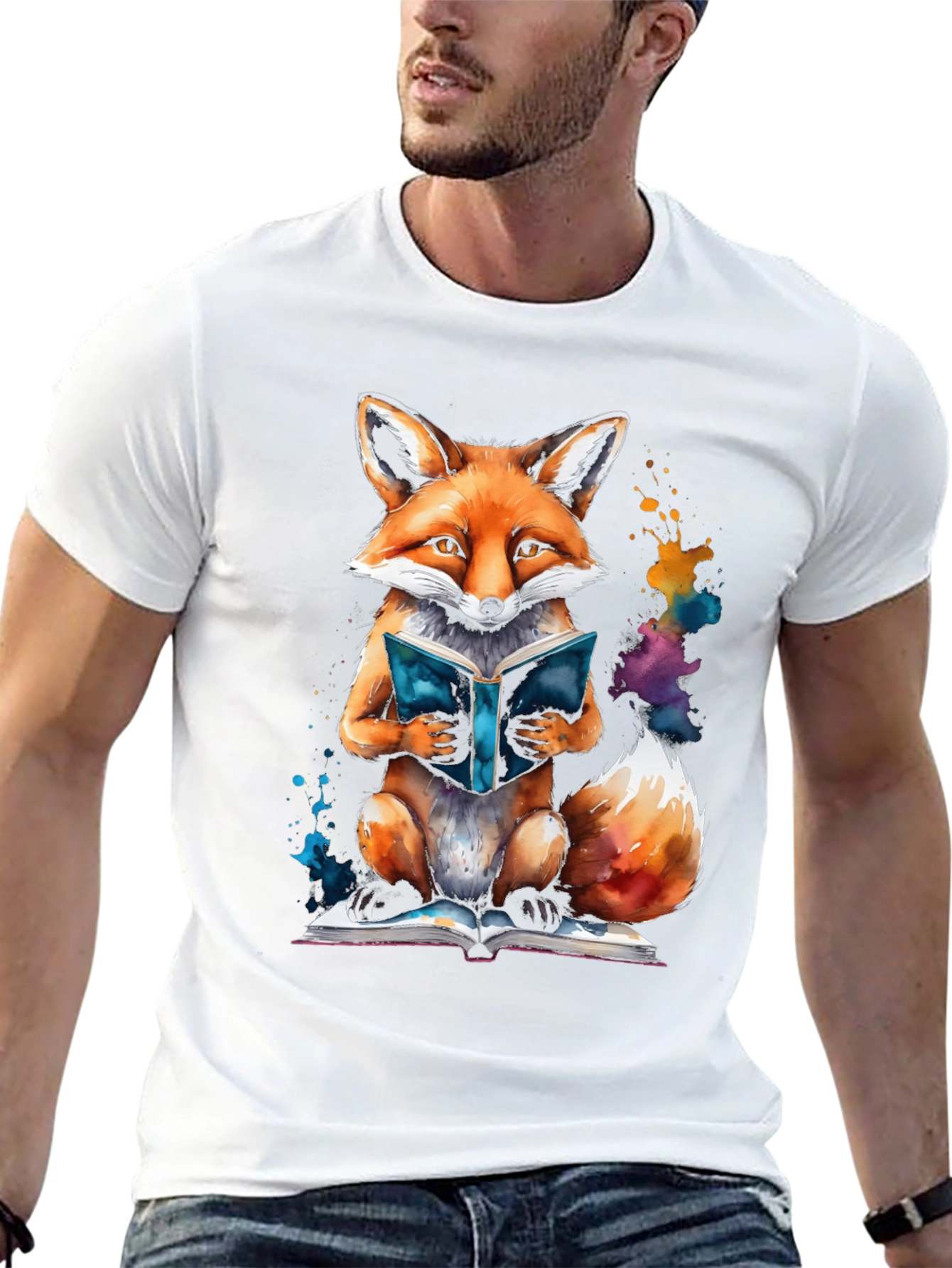 Fox Reading Book T-Shirt
