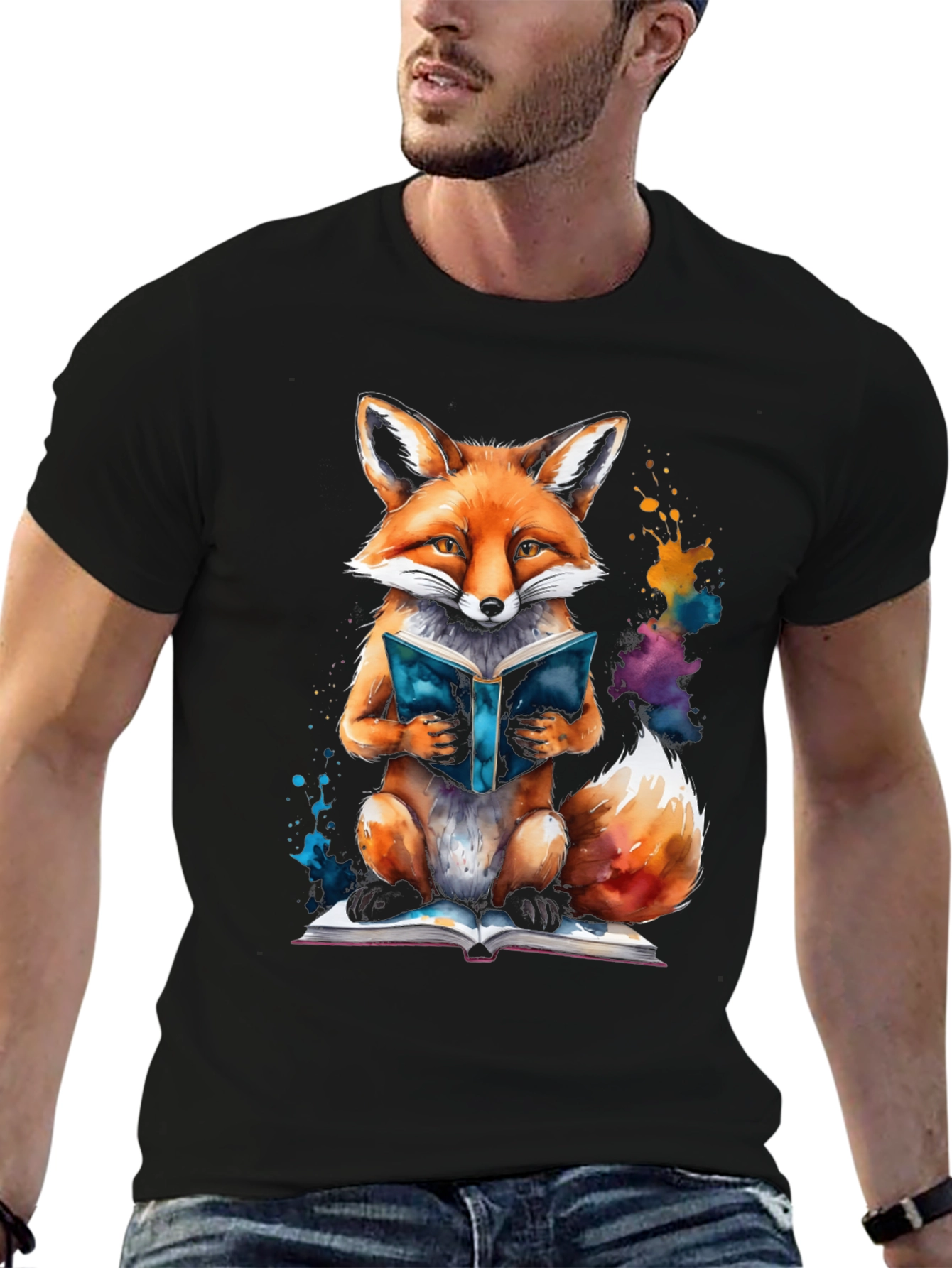 Fox Reading Book T-Shirt