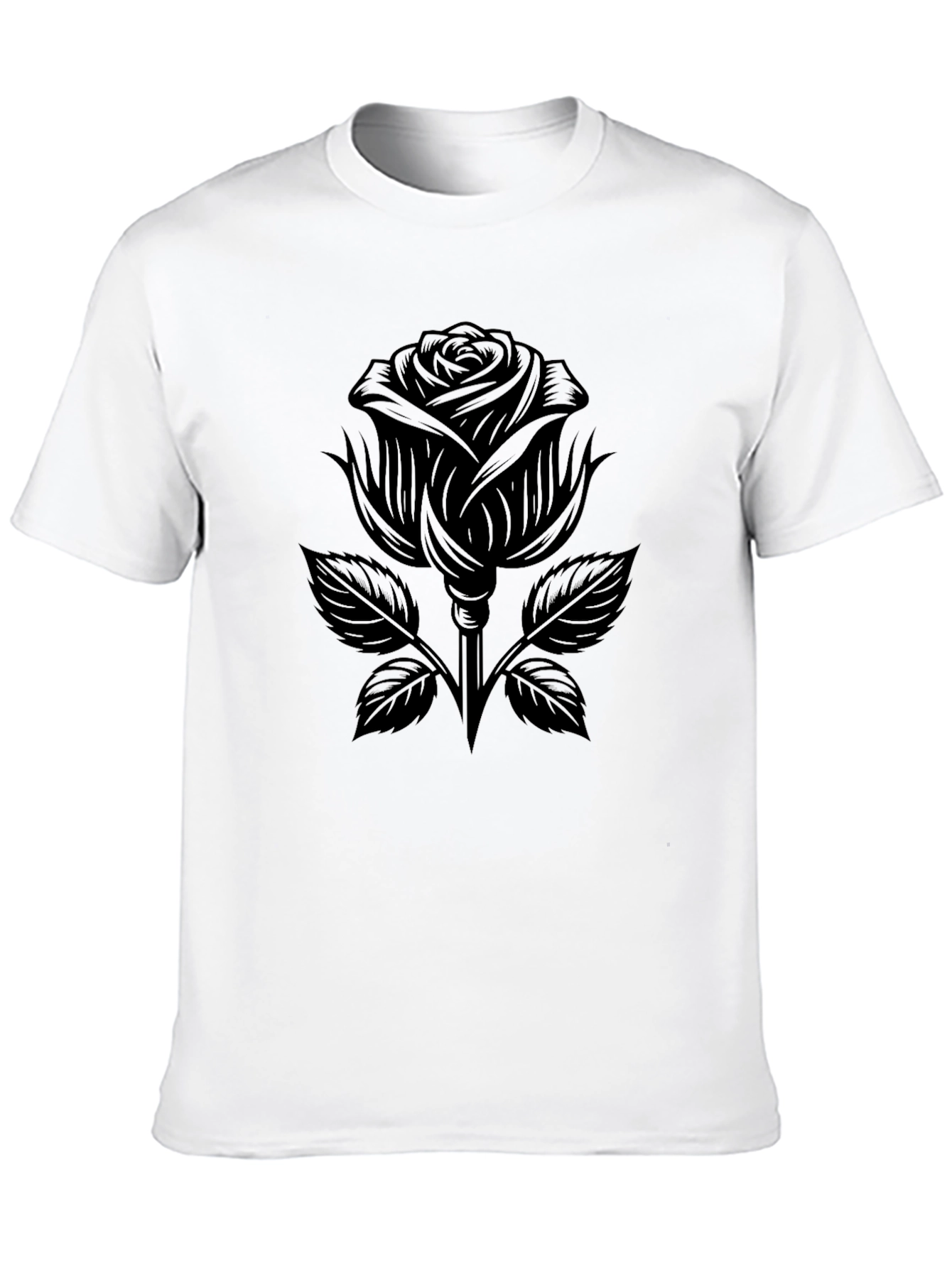Black Rose Graphic Tee - Mens Casual T-Shirt