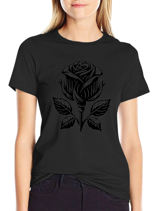 Black Rose Graphic Tee - Mens Casual T-Shirt