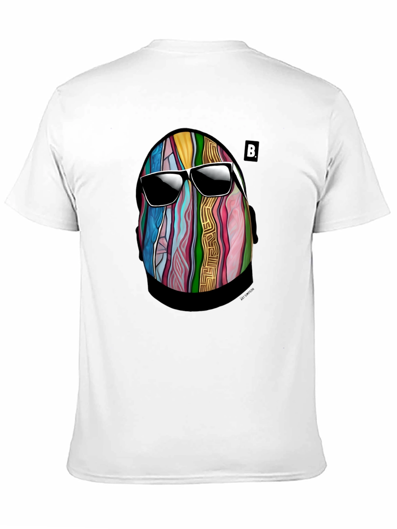 Abstract Face Graphic Mens Black T-Shirt