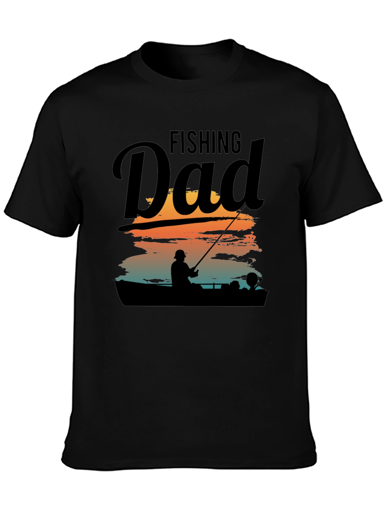 Fishing Dad Graphic Tee - Black