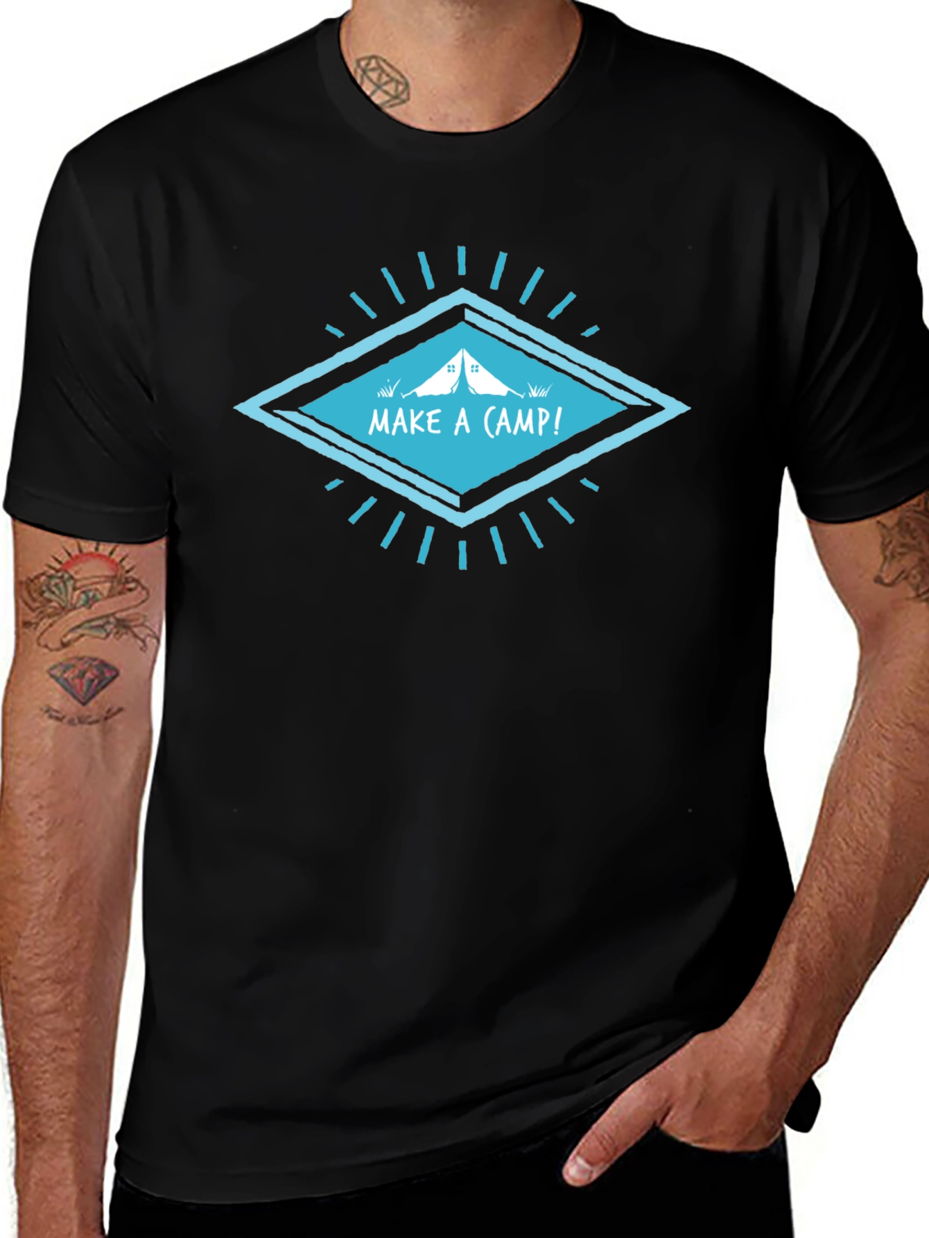 Make A Camp! Black Graphic Tee