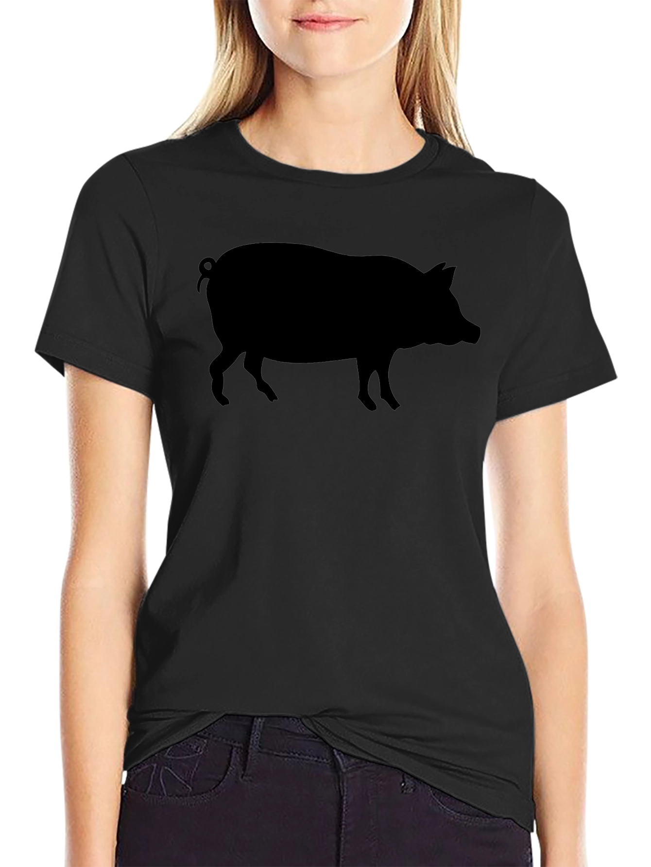 Black Pig Silhouette T-Shirt - Mens Graphic Tee