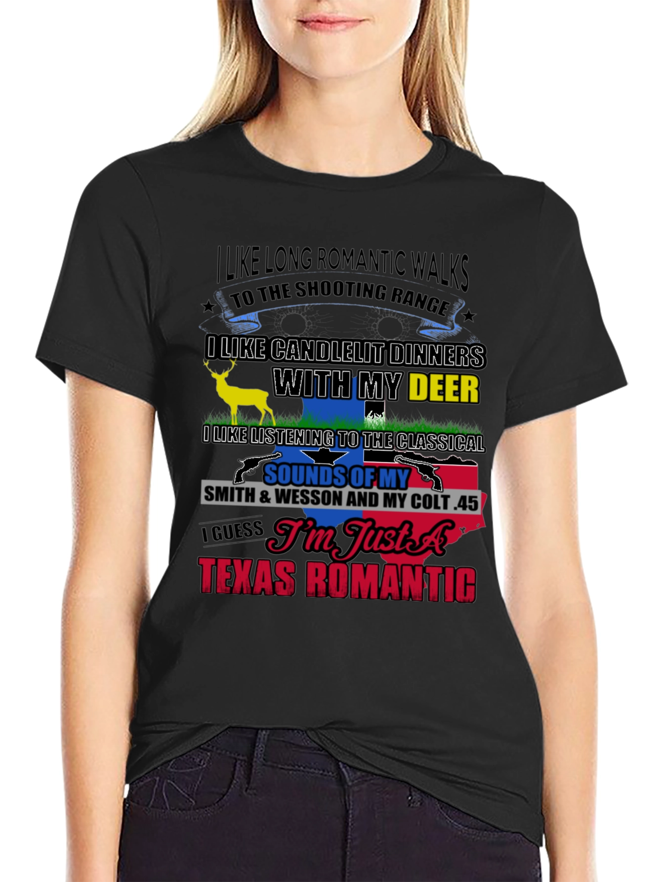 Texas Romantic T-Shirt: Guns & Deer