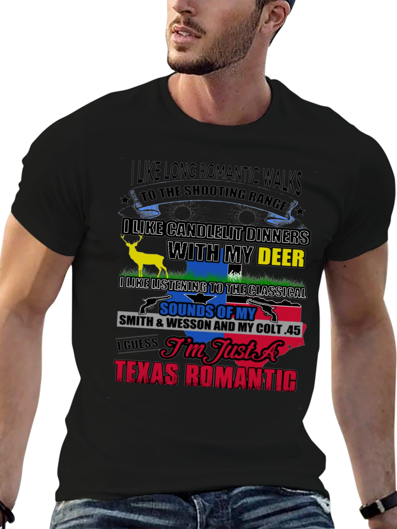 Texas Romantic T-Shirt: Guns & Deer