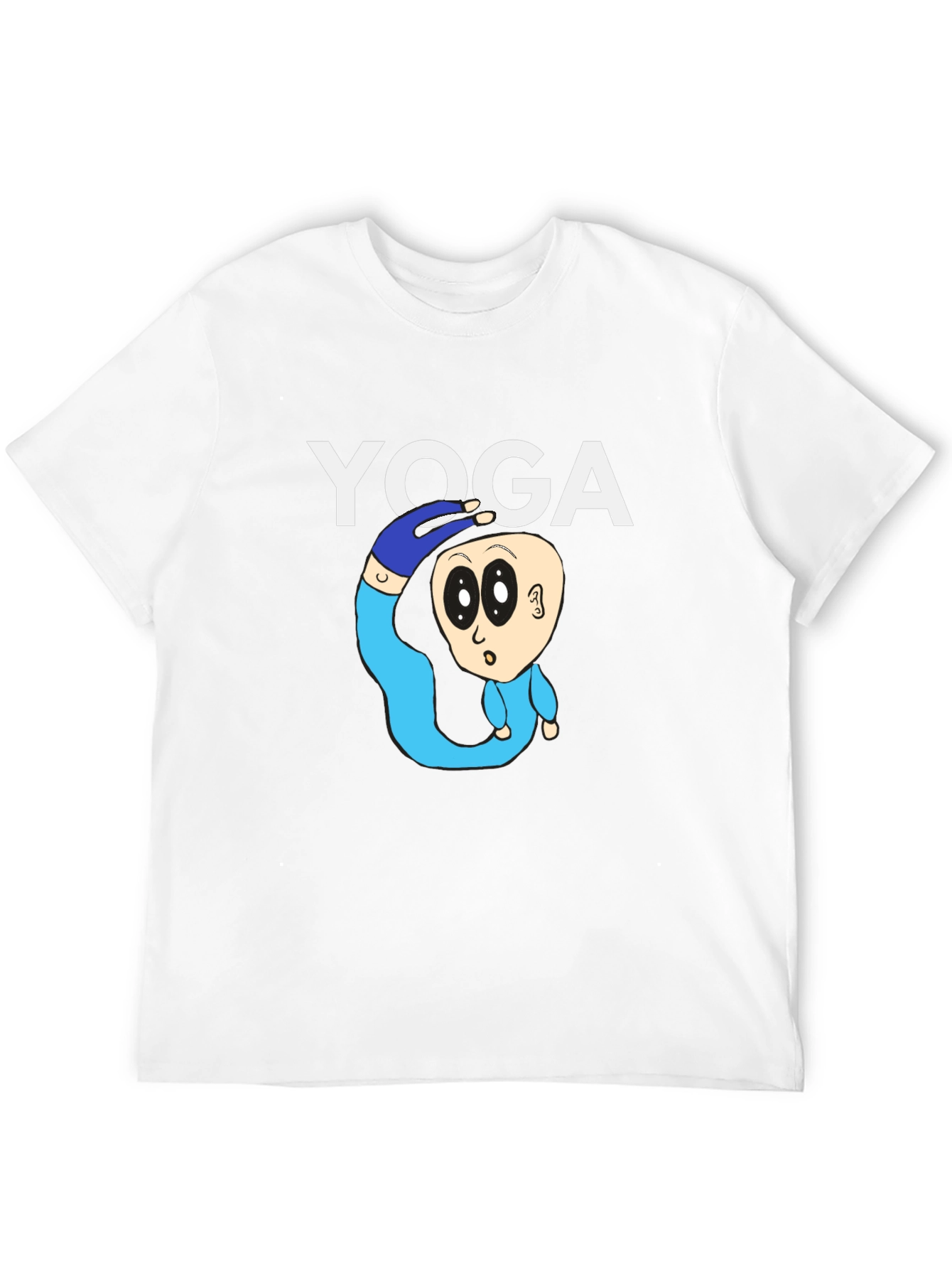 Yoga Cartoon Graphic Tee - Black Cotton T-Shirt