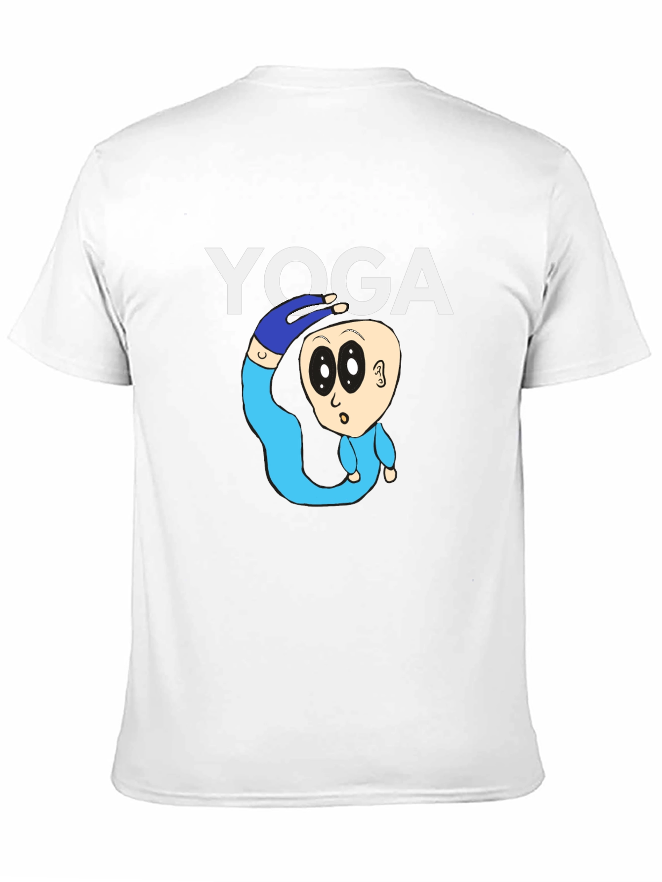 Yoga Cartoon Graphic Tee - Black Cotton T-Shirt