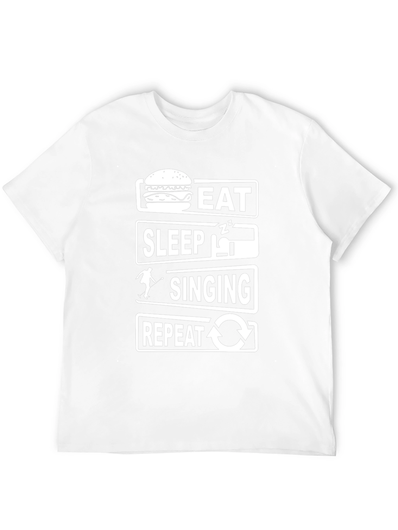 Eat Sleep Singing Repeat Black T-Shirt
