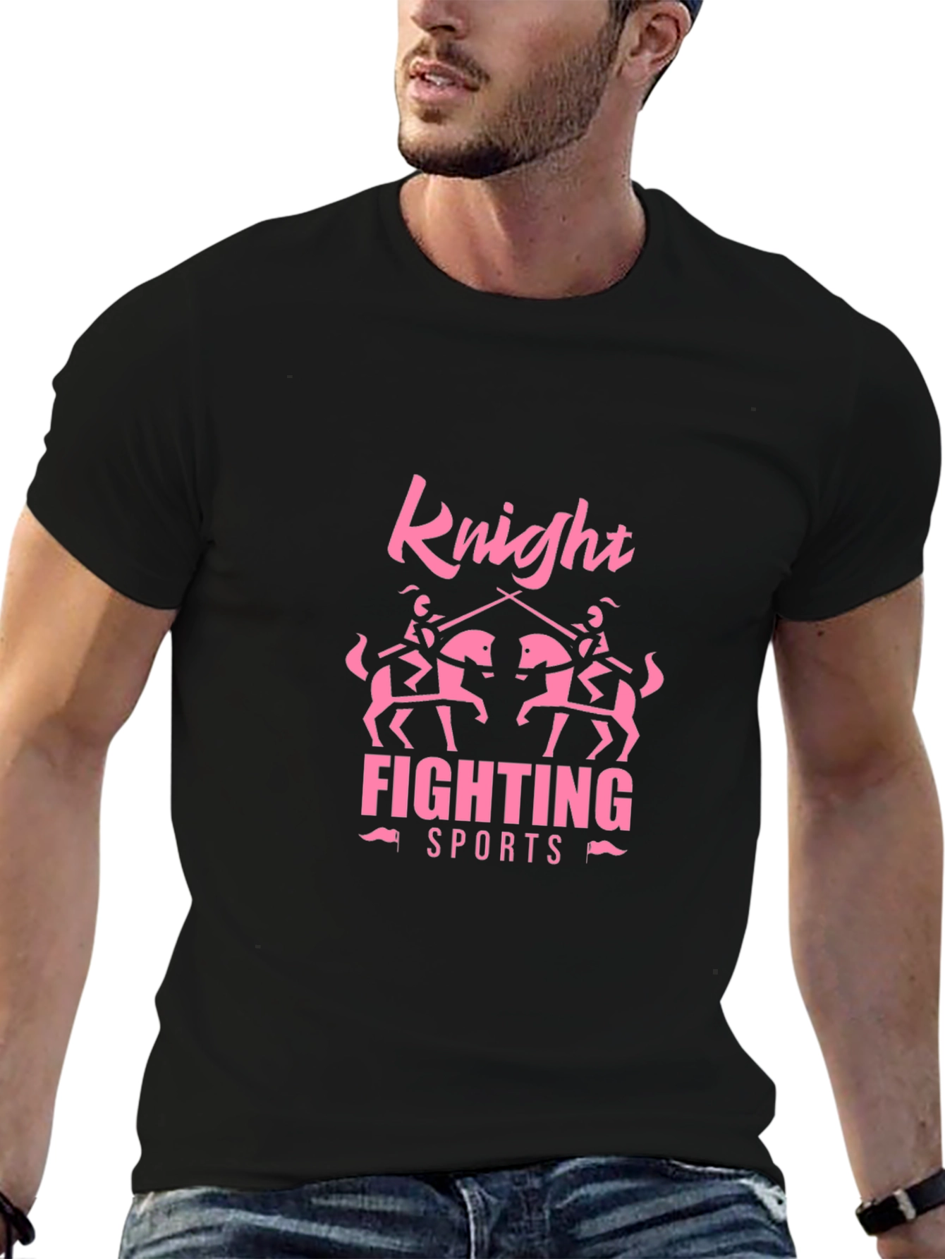 Knight Fighting Sports Black T-Shirt
