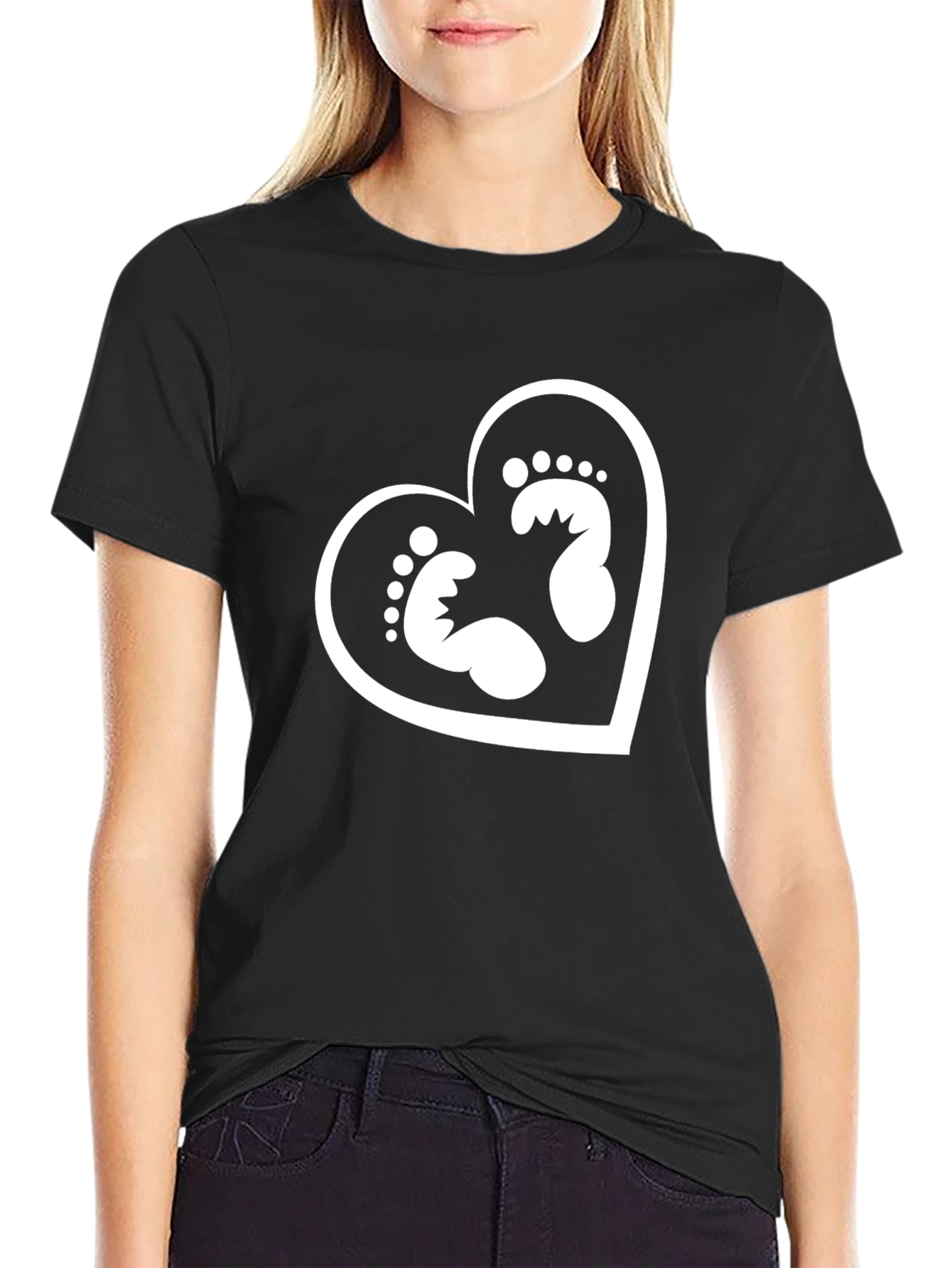 Baby Footprint Heart T-Shirt - New Parent Gift